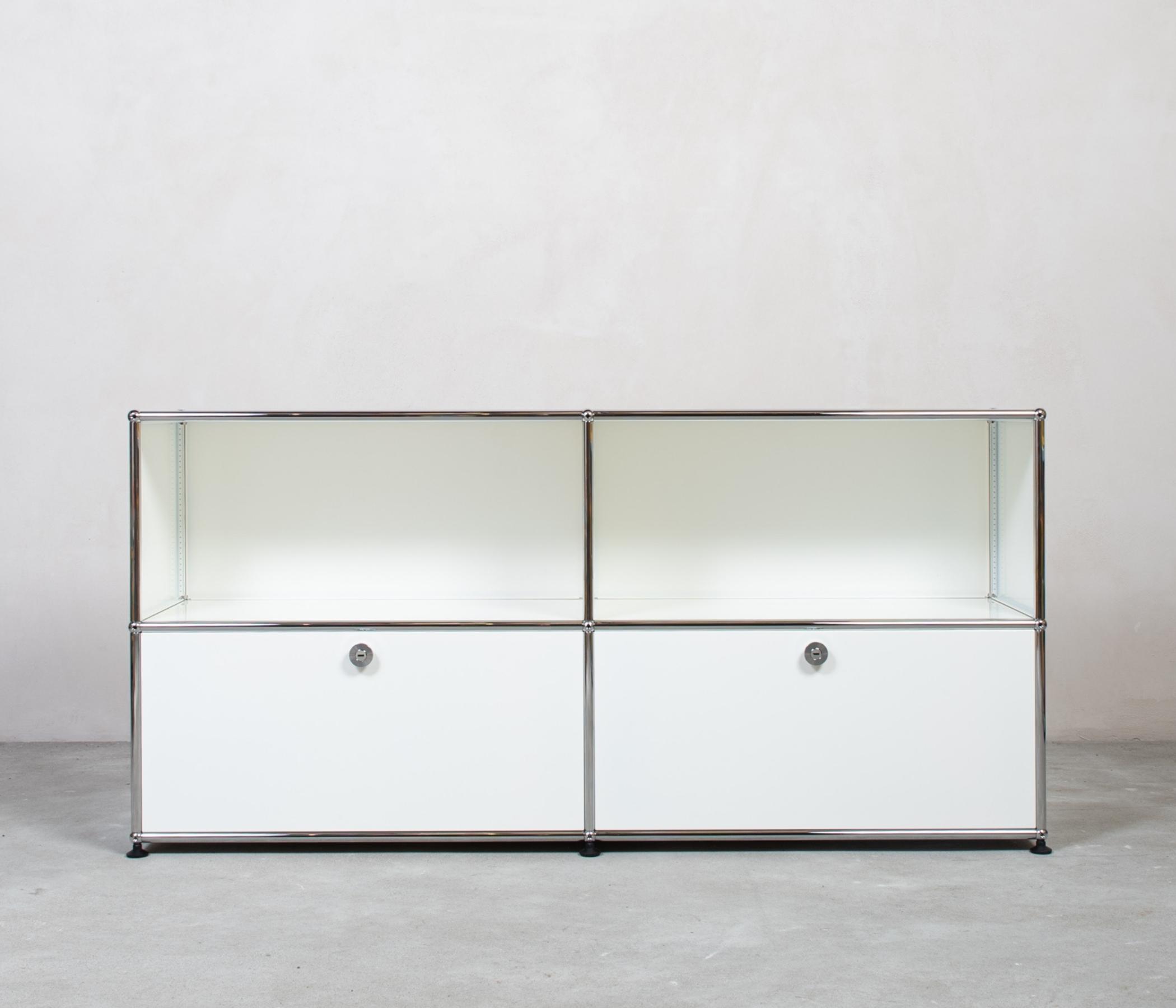 USM Haller Sideboard 2x2 Fächer oben offen Reinweiß