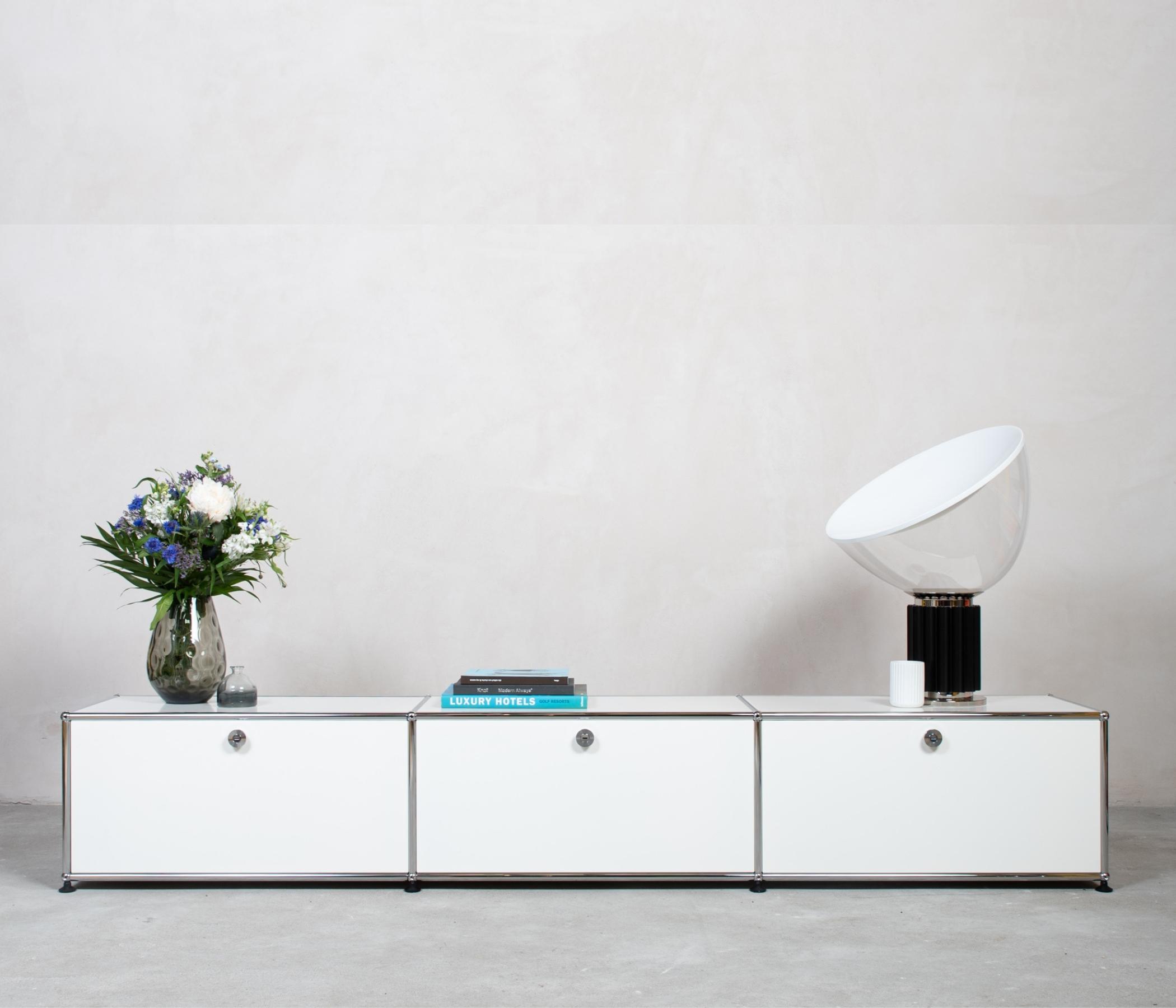 USM Haller Lowboard 3x1 Fächer Reinweiß