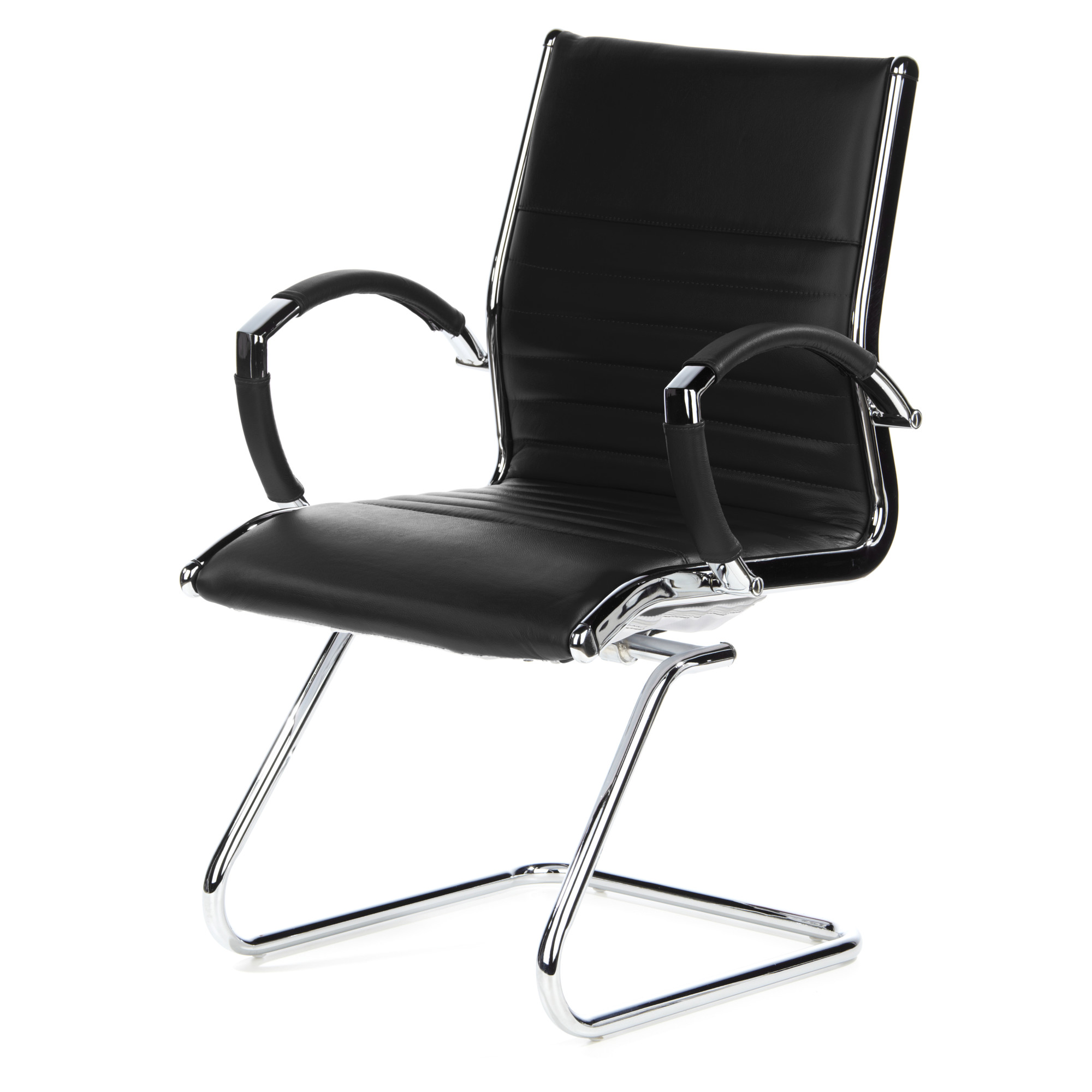 PARMA V chair cantilevered leather black