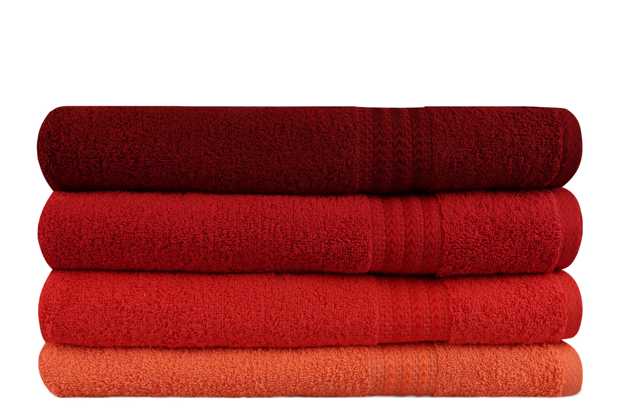 4x Rainbow Bath Towels Cotton Red