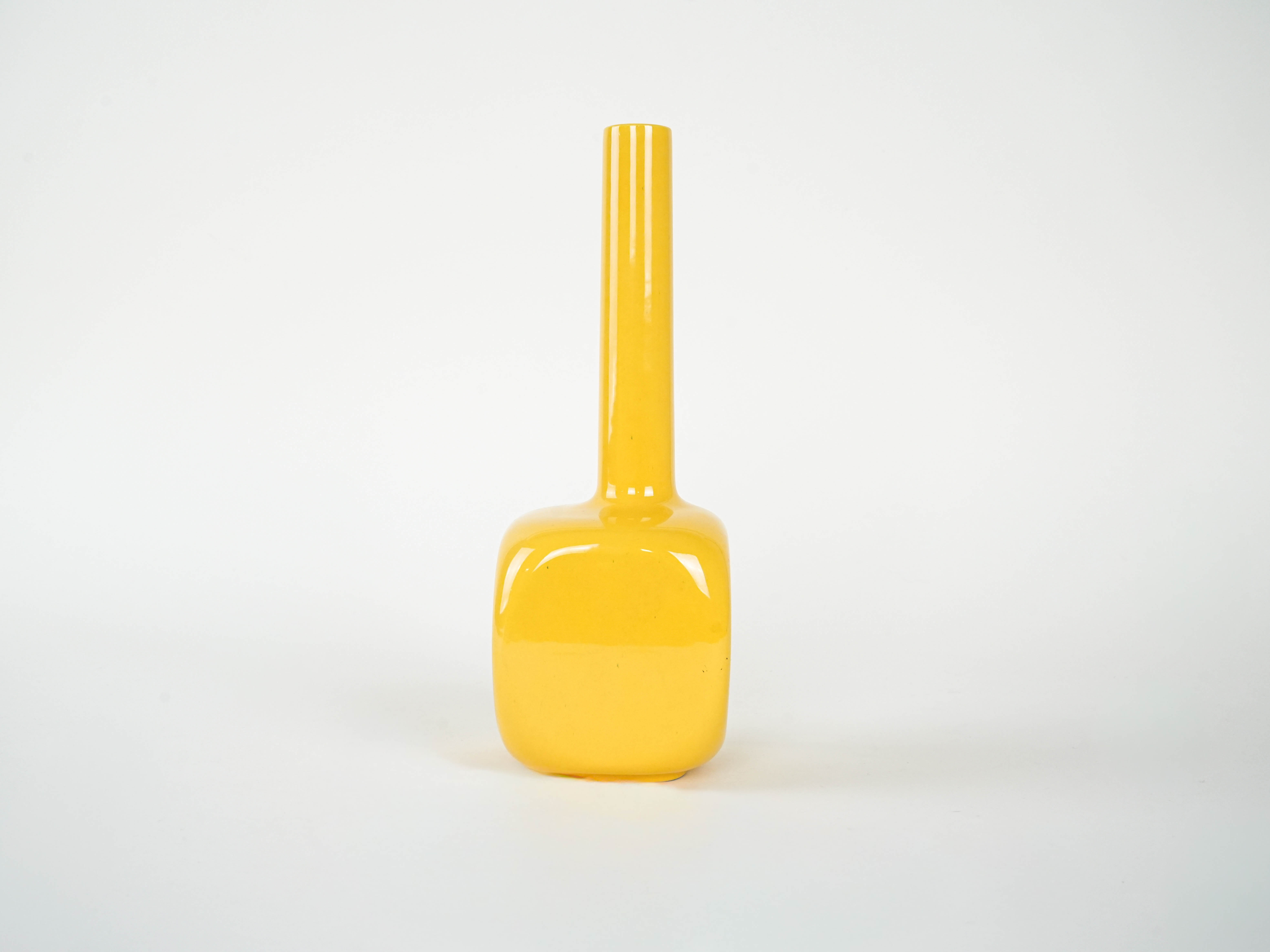 Ceramic vase Yellow 1970s