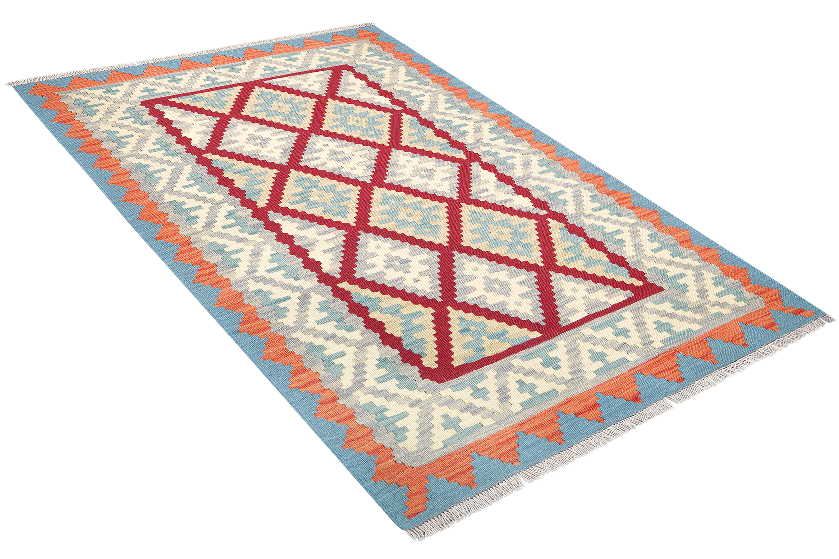 Tappeto Kilim Gashgai Lana Rosso