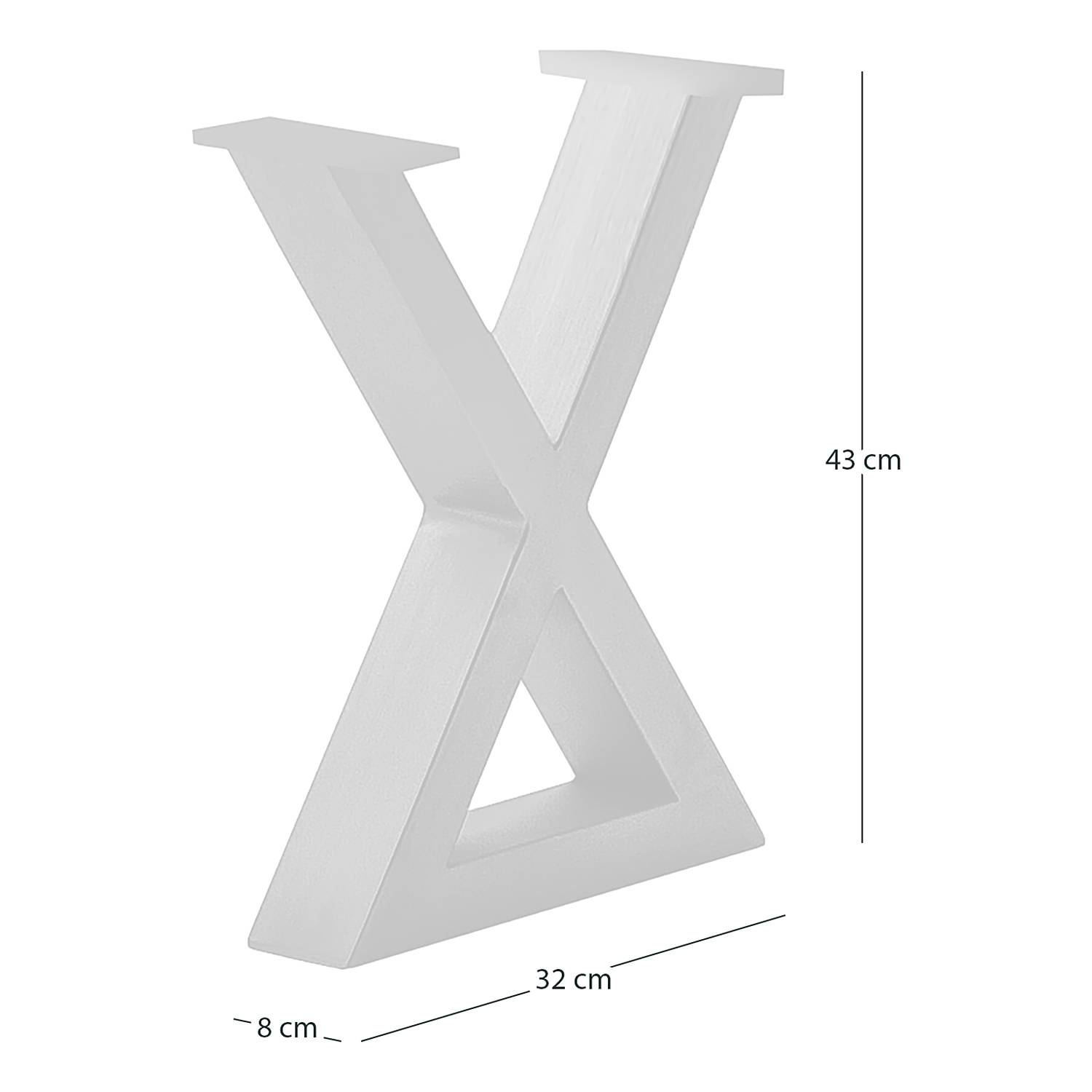Bench frame KAPRA X-shape iron white