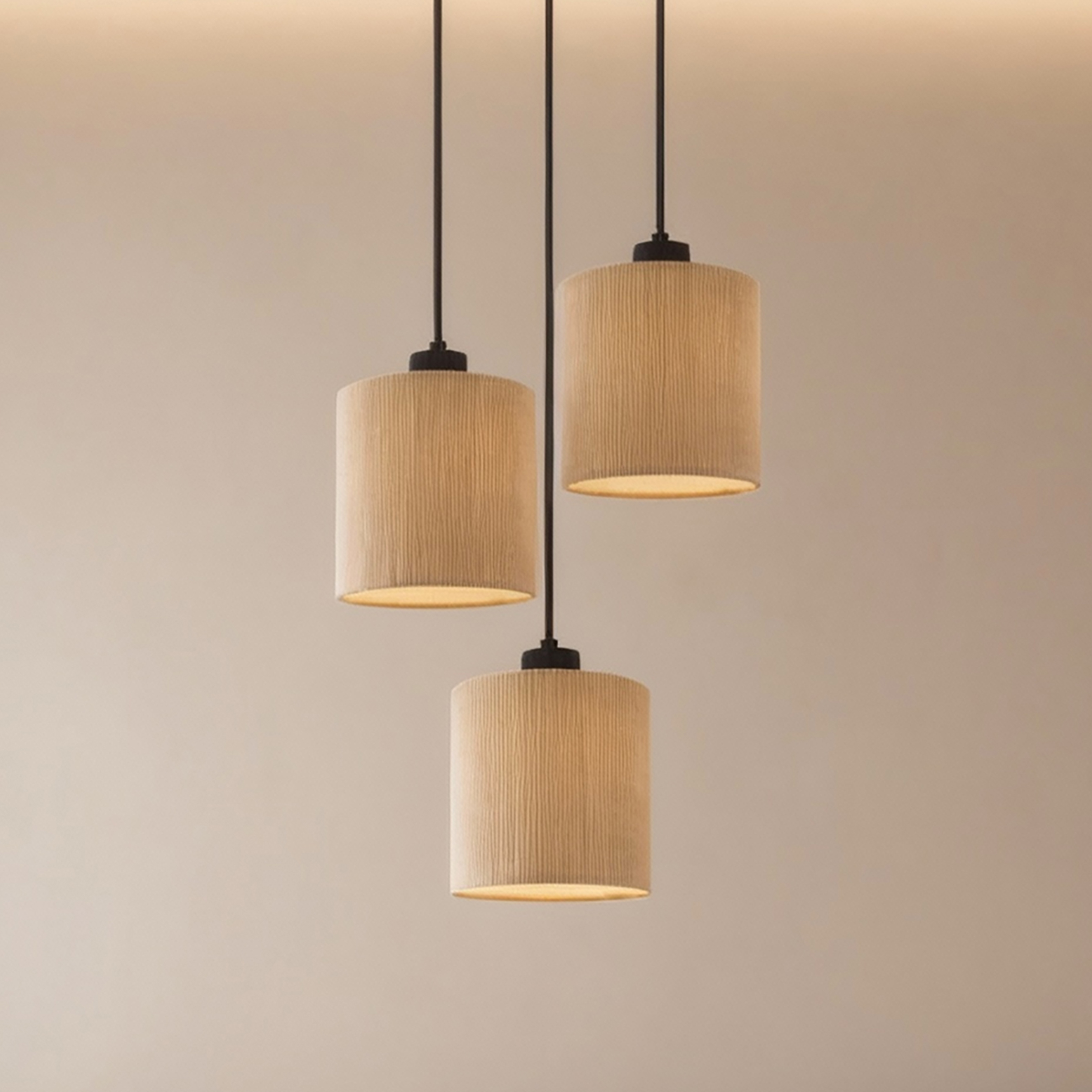 Pendant Light Coning Round Cast Iron Velvet Light Brown