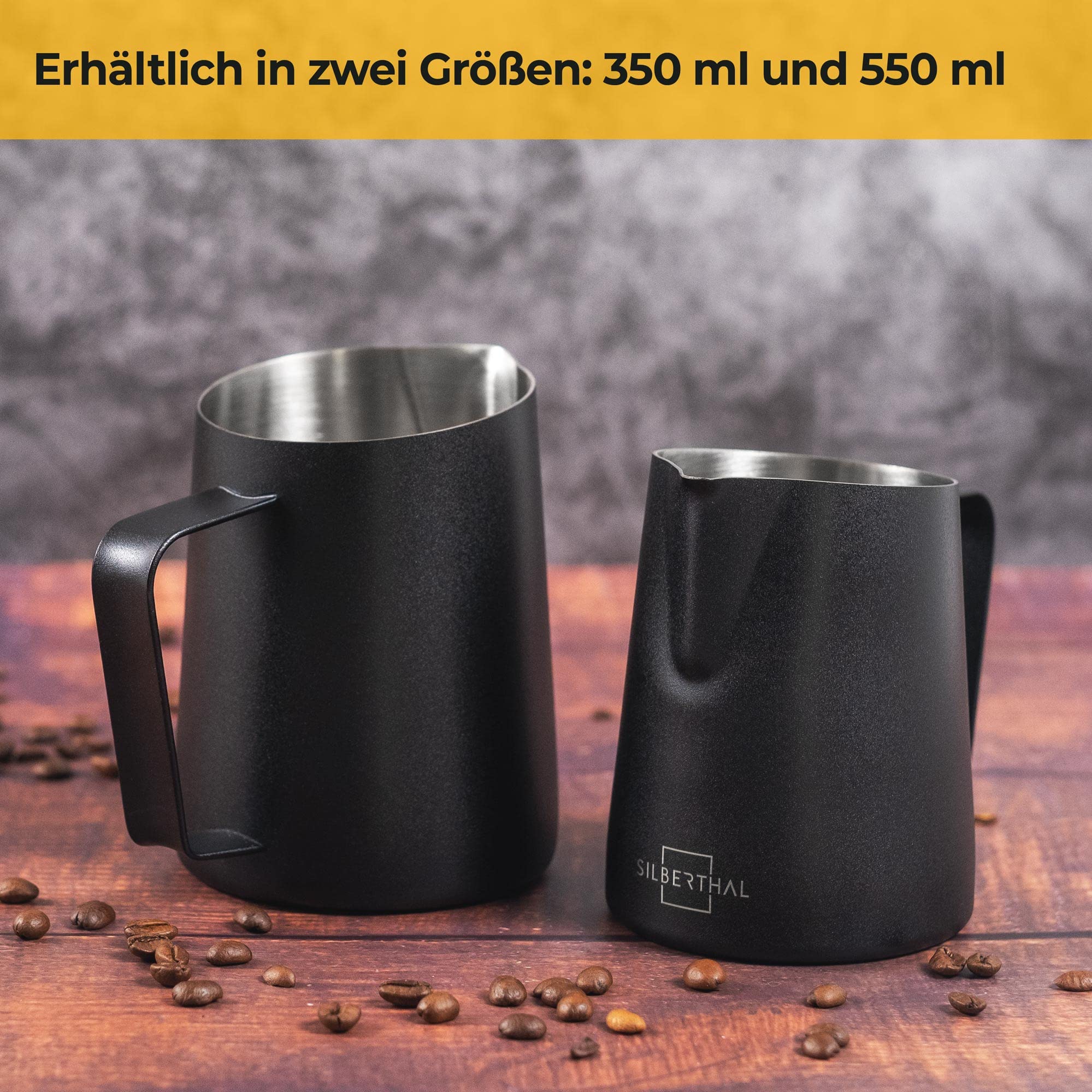 Milchkännchen Edelstahl Schwarz 350 ml
