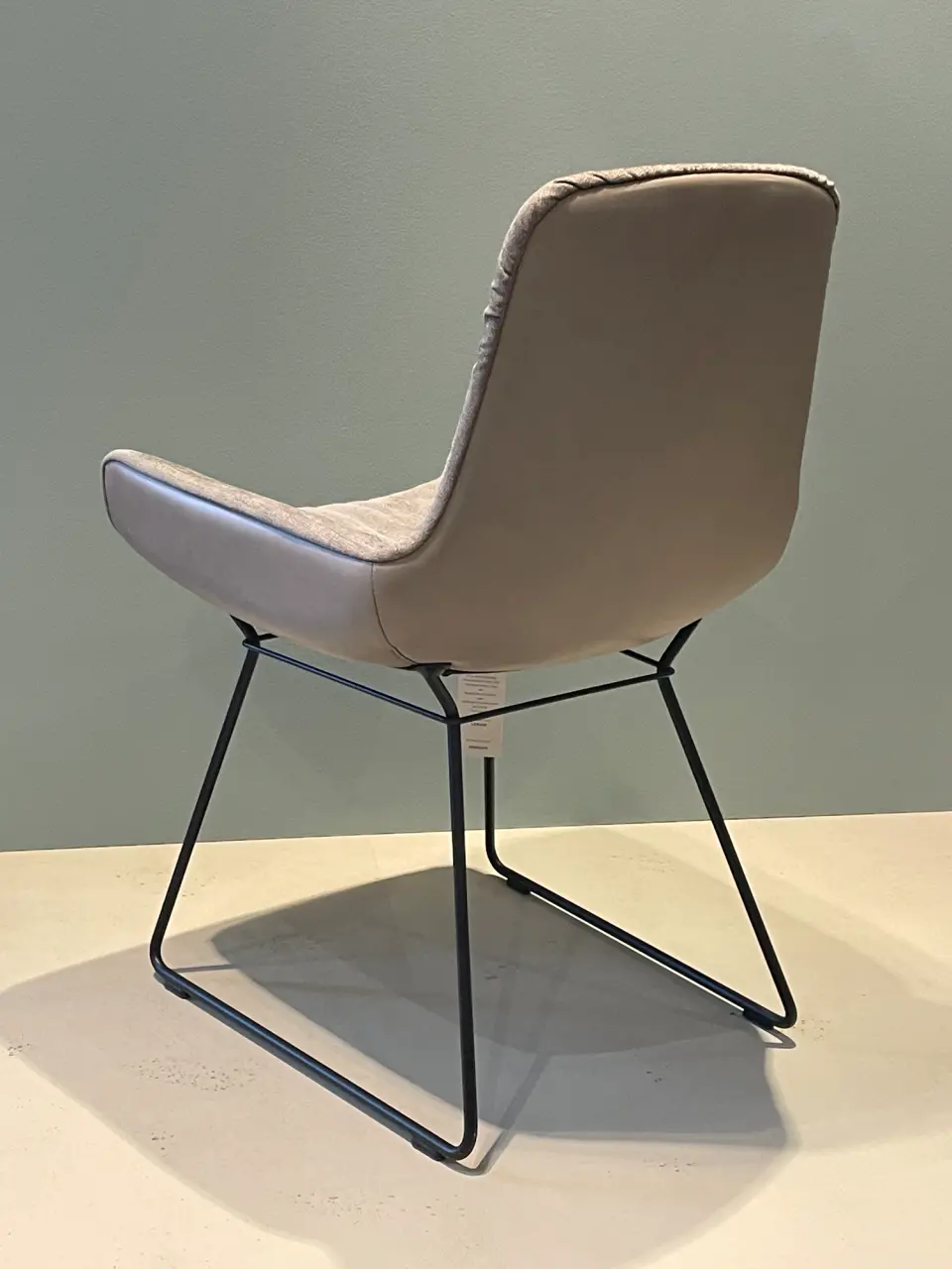 Leya Armchair Low Chair Textile Leather Sahara Stone