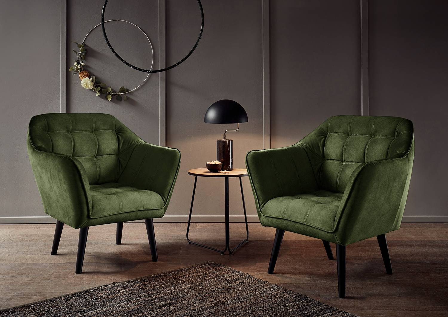Armchair Stairville Microfiber Valeria Winter Moss