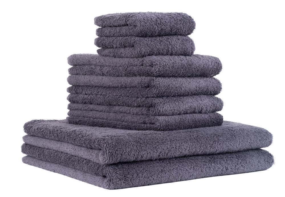 8-tlg. Handtuch-Set aus Baumwolle Grau Öko-Tex Standard 100