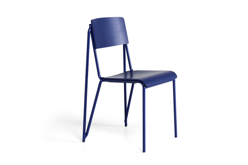 Petit Standard Stuhl Holz Stahl Blau
