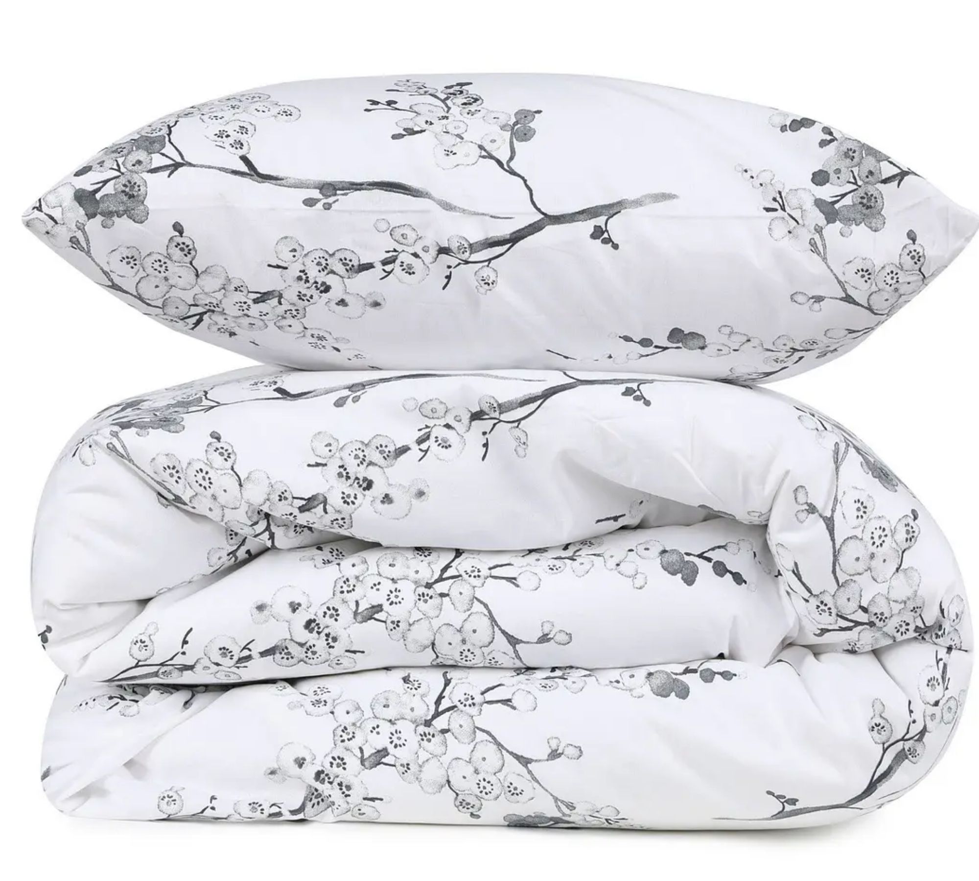Einzel Bett- & Kopfkissenbezug Set Baumwolle Weiß