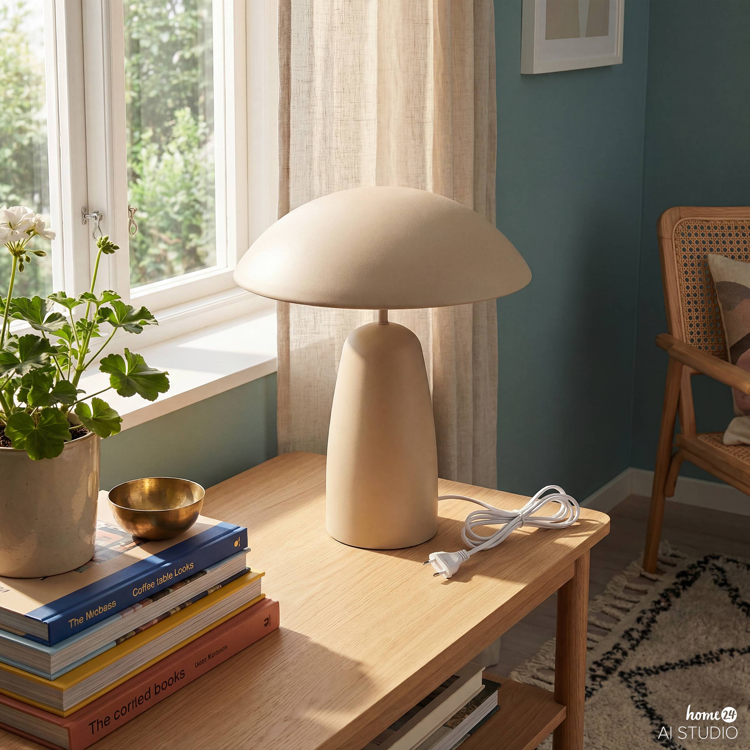 Tischleuchte Belya Eisen Beige