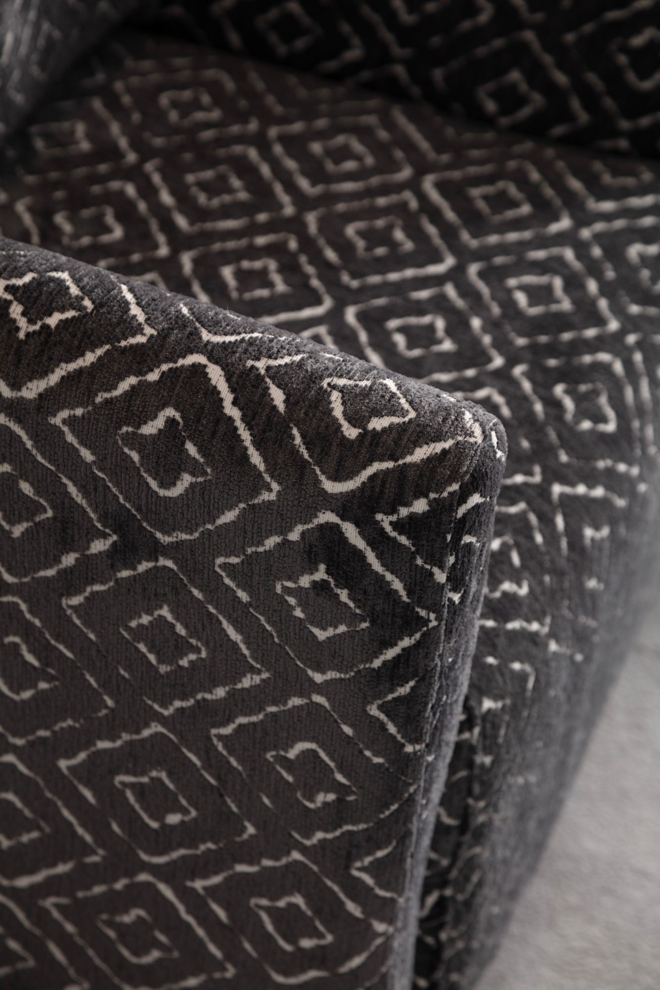 Nora Armchair Black and White Patterned