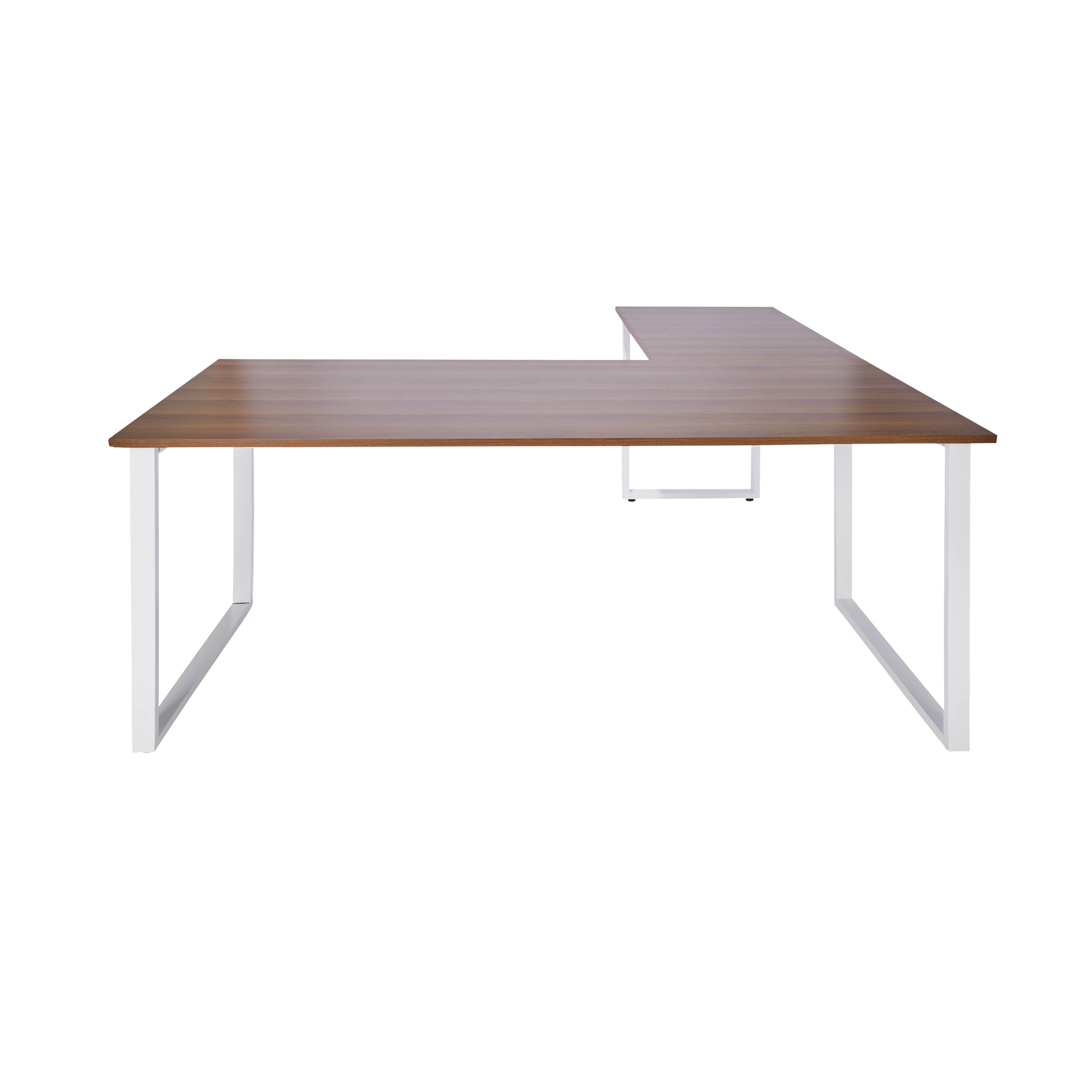 Corner desk wood decor Walnut White 180 x 180 cm