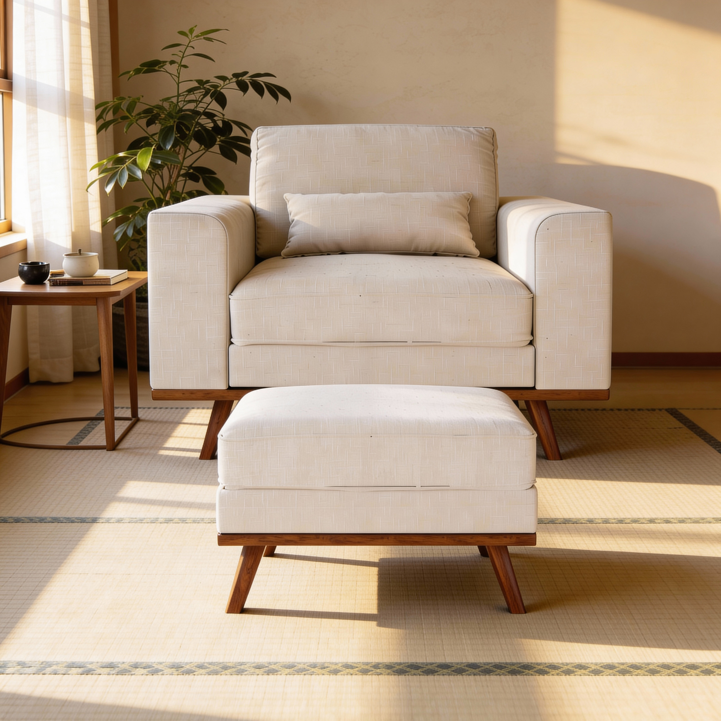 Sgabello Japandi Beige
