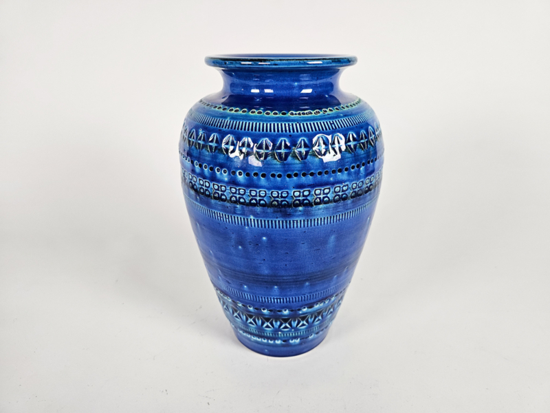 Vintage Rimini Blue Vase Keramik Blau