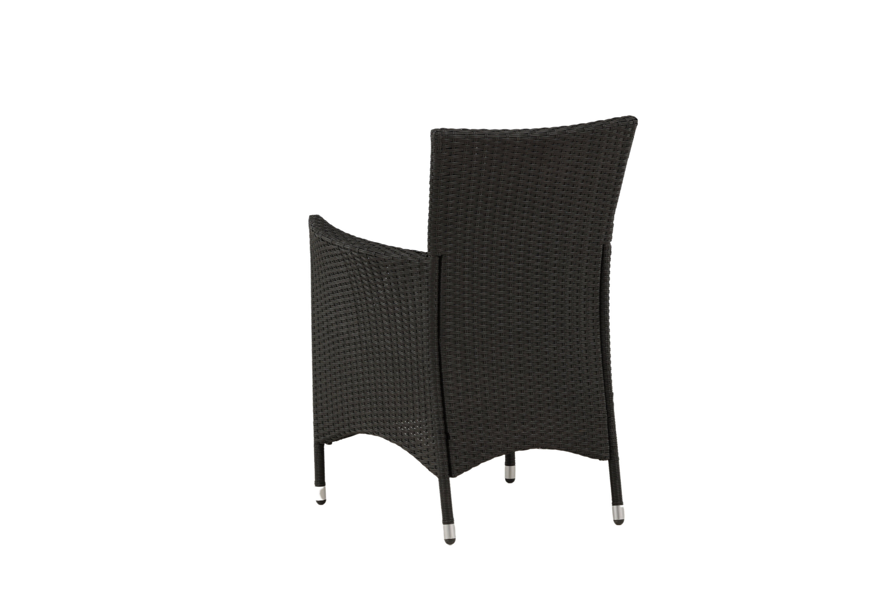 2x Knick Armstuhle Stapelbar Polyrattan Schwarz