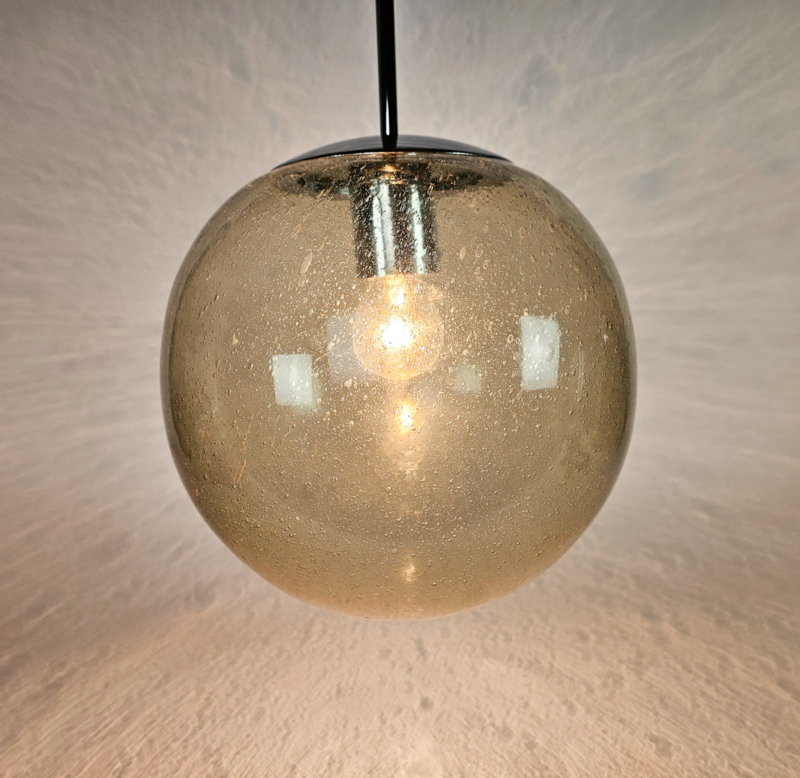 Lampe Glas Metall Transparent 1970er Jahre