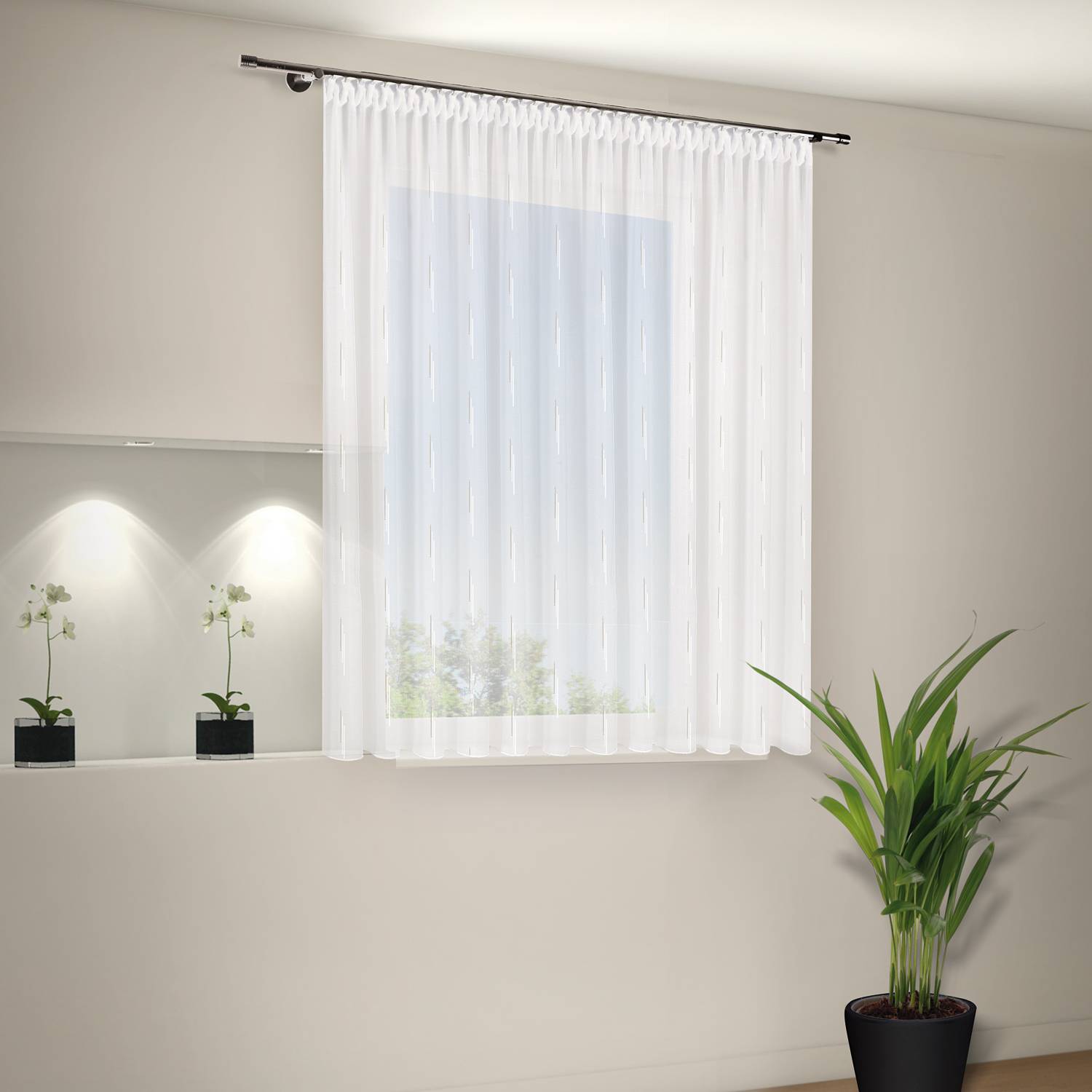 Gardine Vera Webstoff Weiß 600 x 1 cm