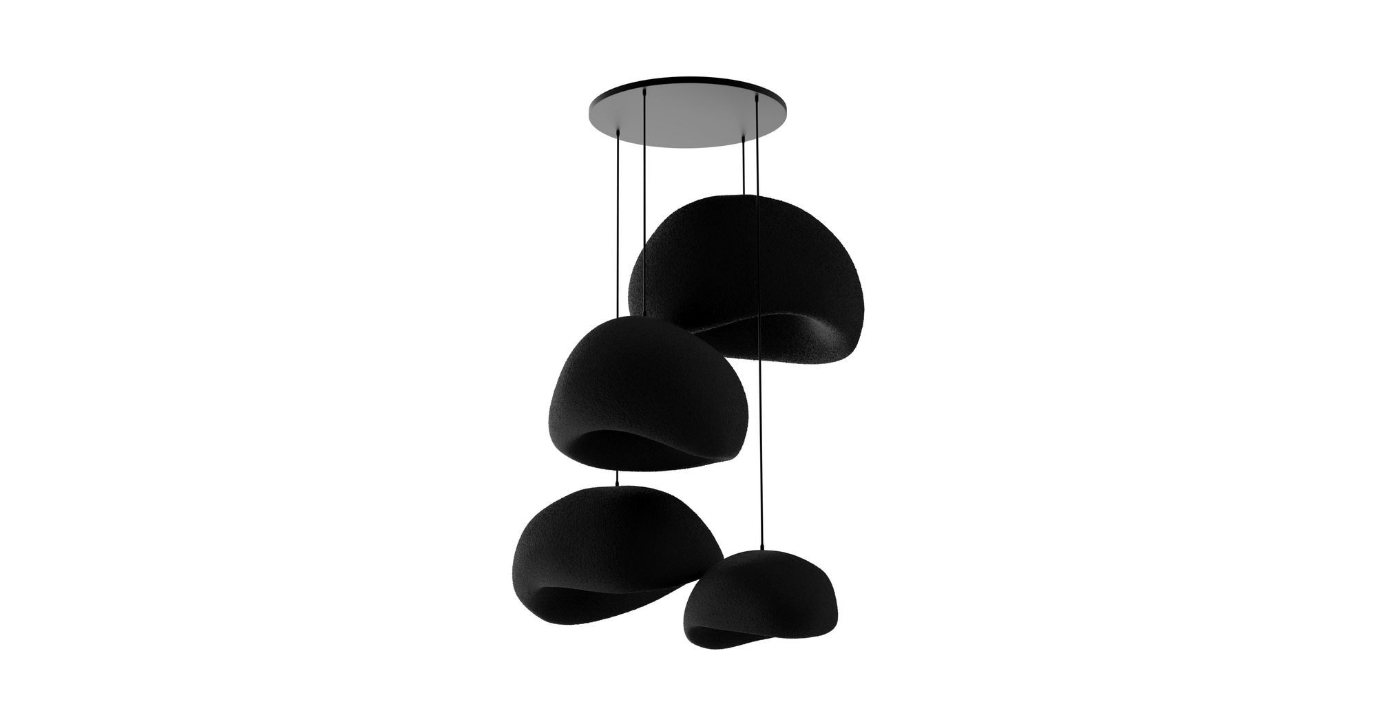 4-Flammig Wabi Sabi Sabi Glows Pendelleuchte Schwarz