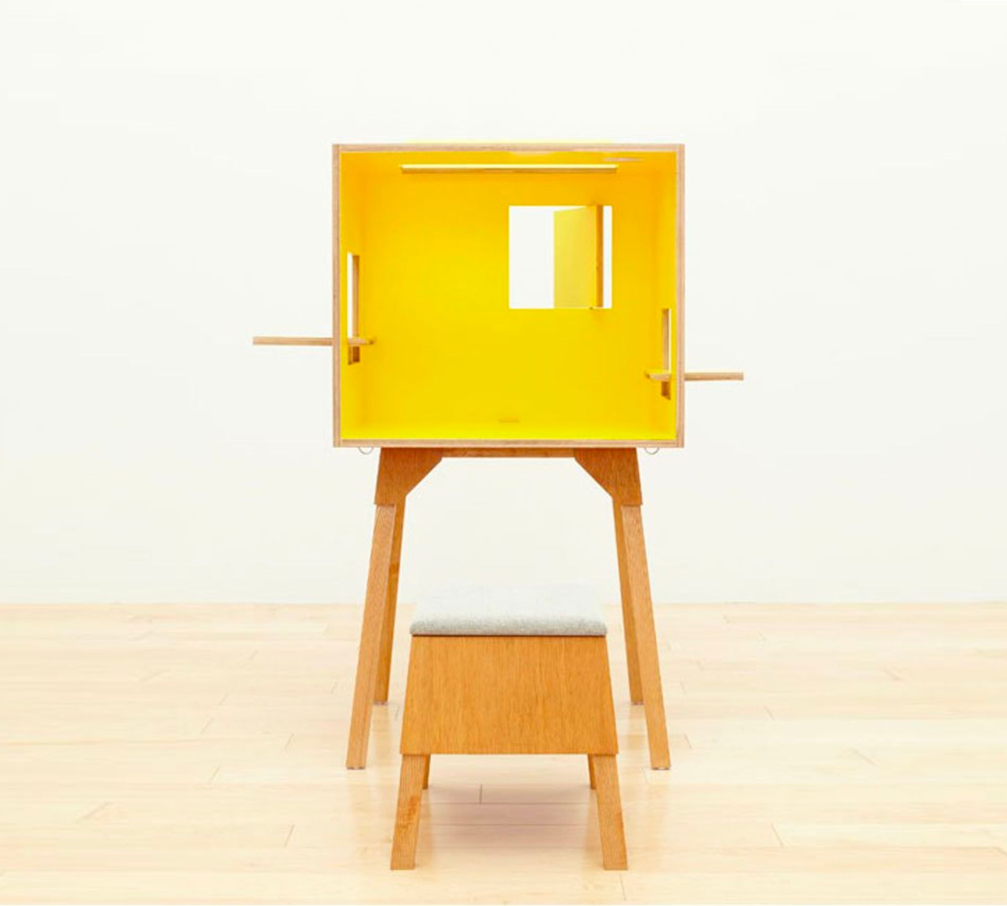 Koloro Schreibtisch Holz Gelb