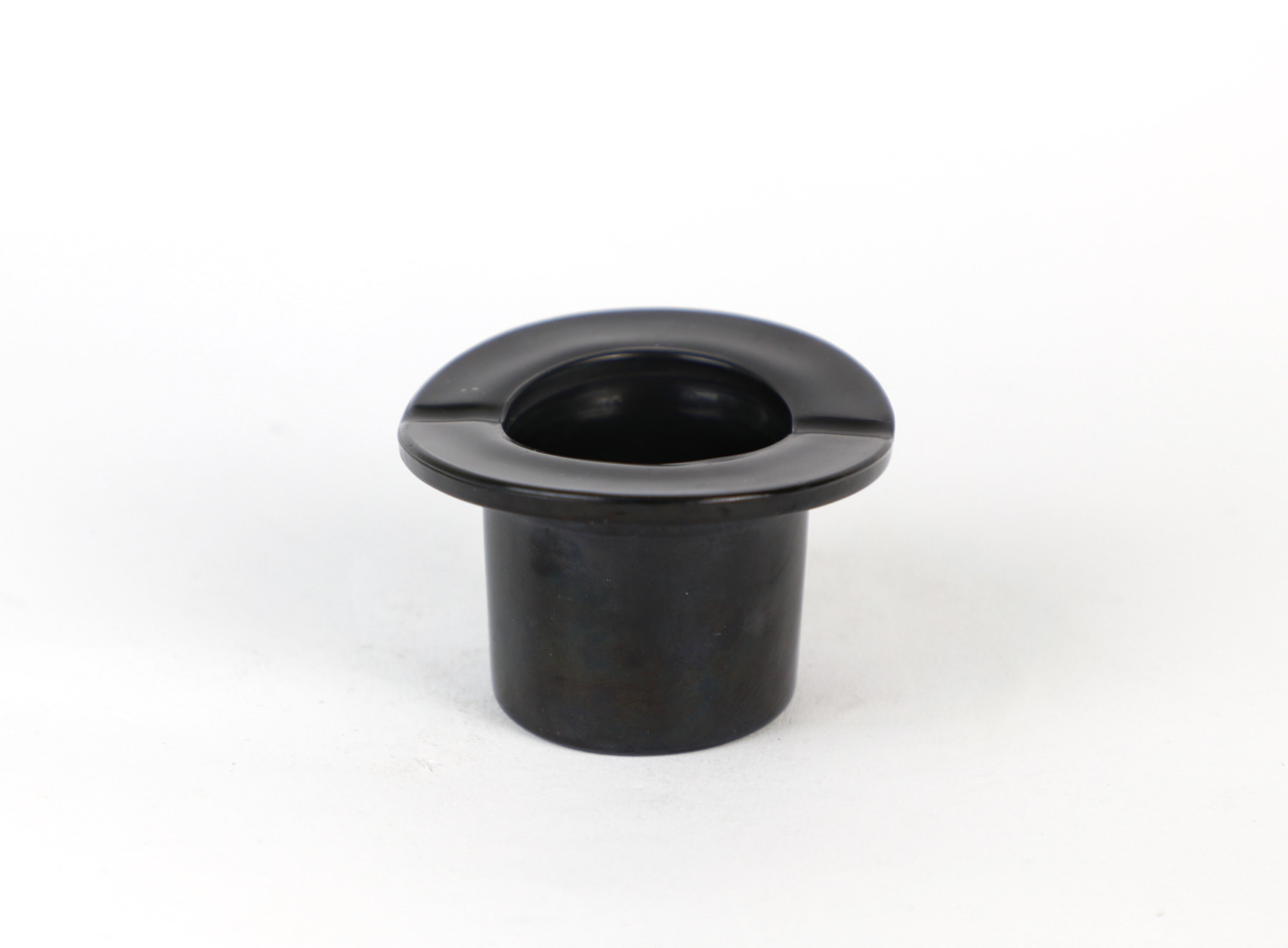 Vintage Hat Ashtray Glass Black 1970s