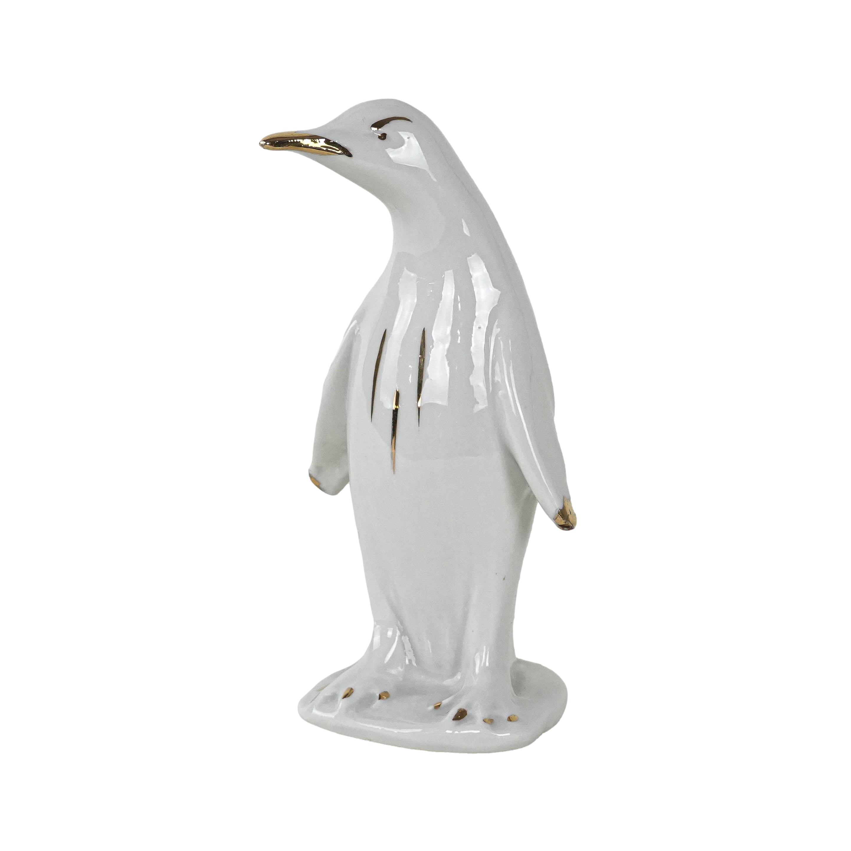 Porzellan-Pinguin-Figur Weiß 1970er Jahre