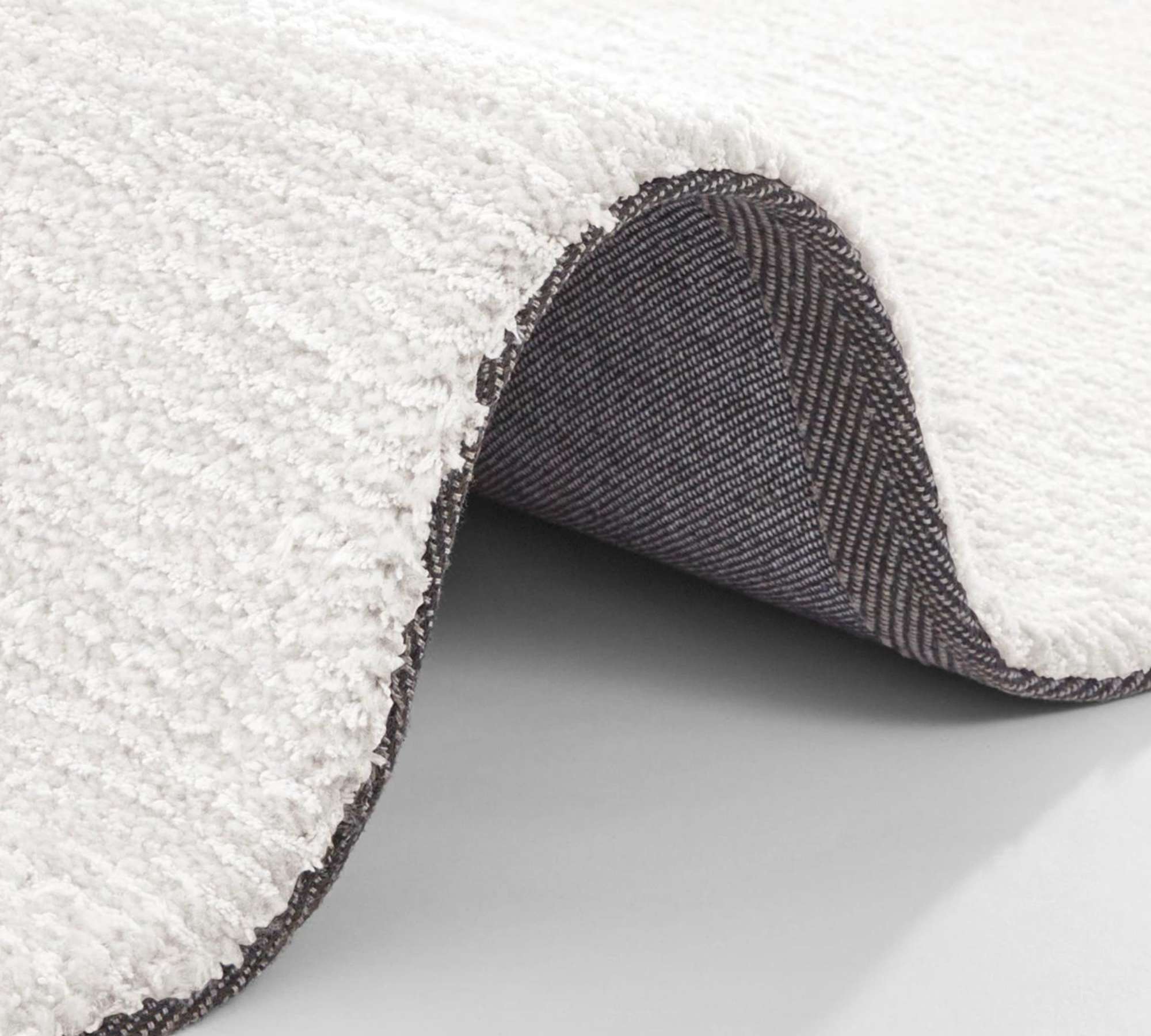 Kurzflorteppich Textil Weiß