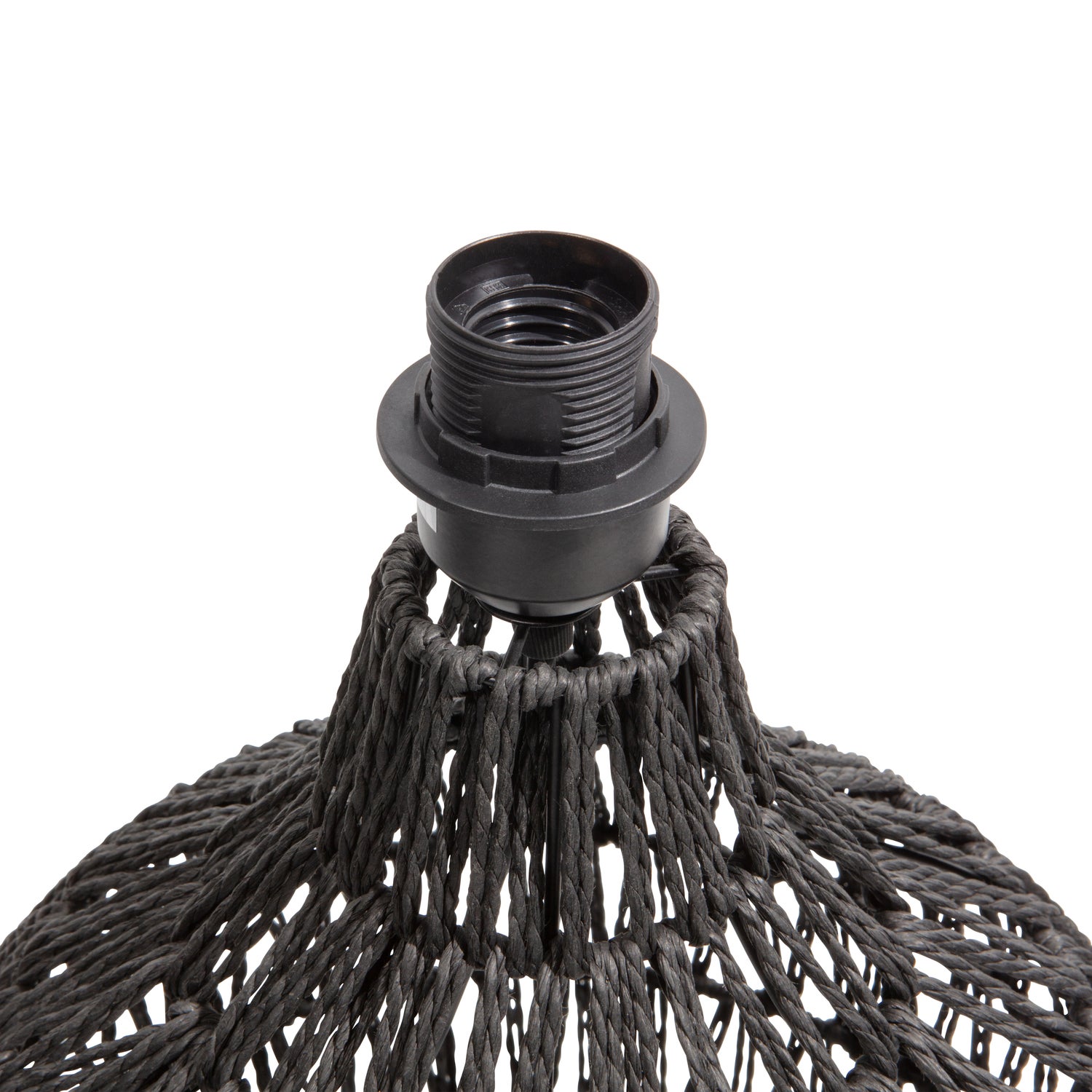 MACY Tischlampenfuß Rattanoptik Schwarz