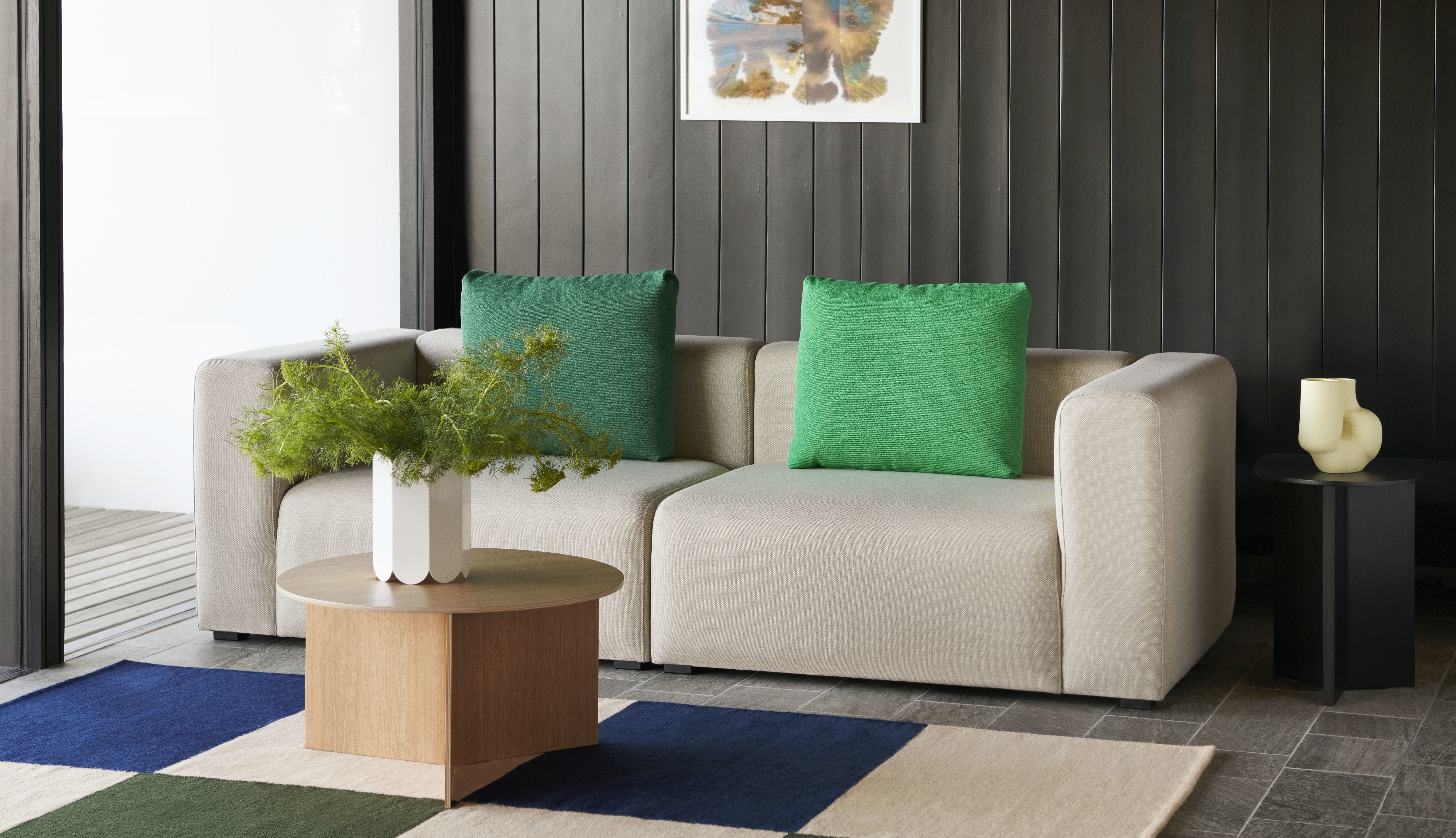 Slit Beistelltisch Wood Rund Beige