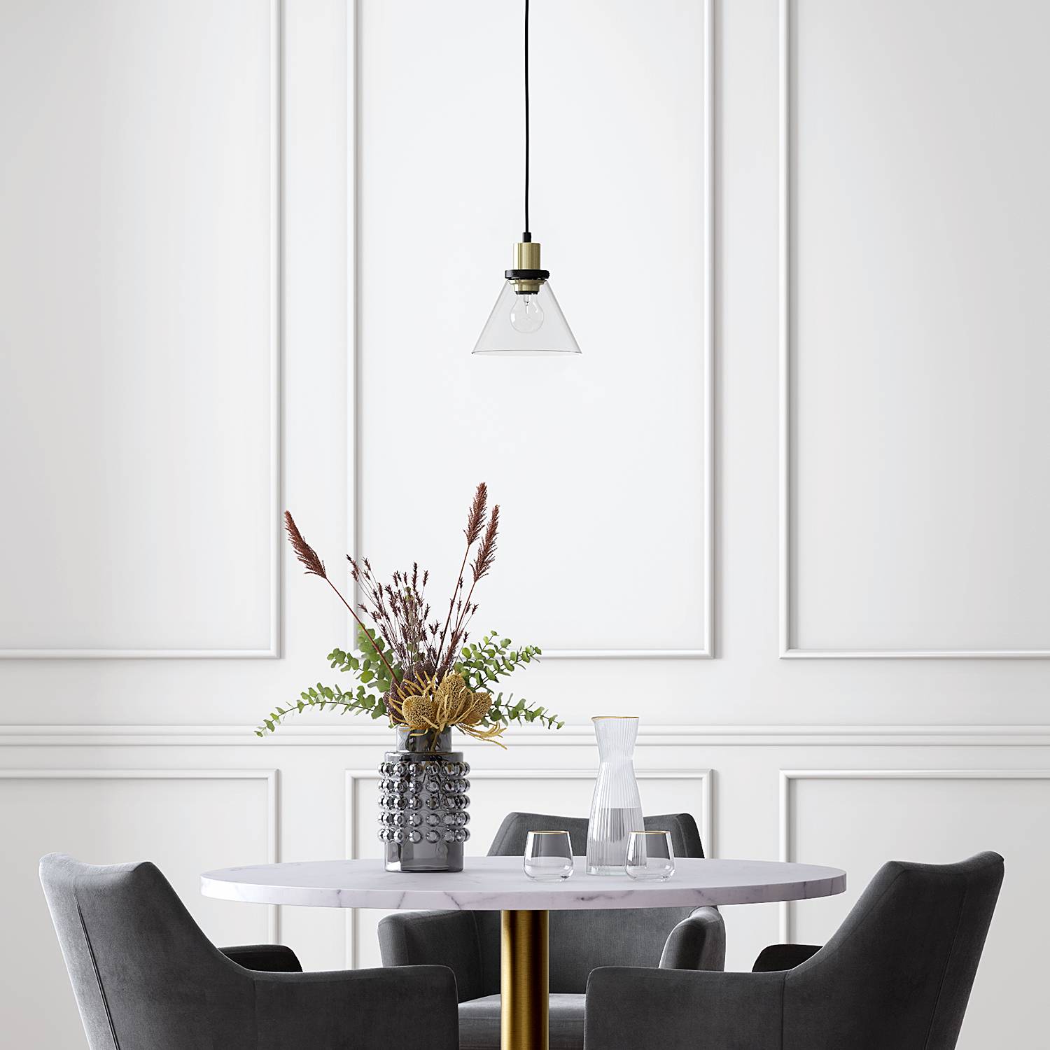 Pendant light Ardez 1-bulb Transparent