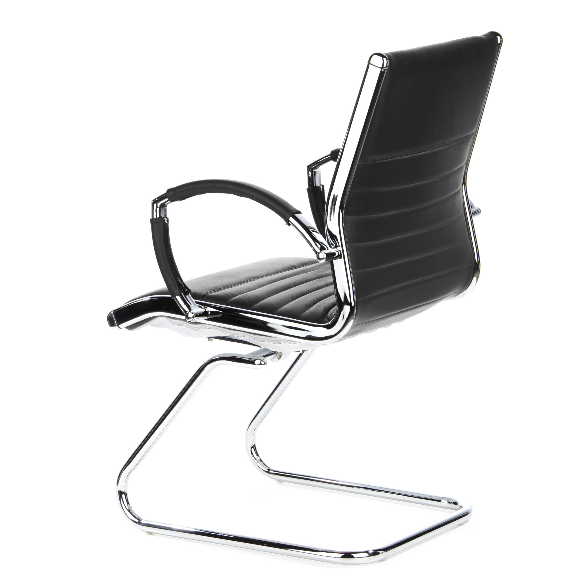 PARMA V Sedia cantilever pelle nera