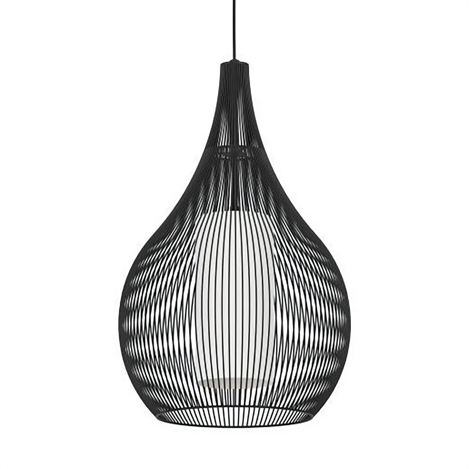 Razoni Pendant light 1-light Steel Clear glass Black
