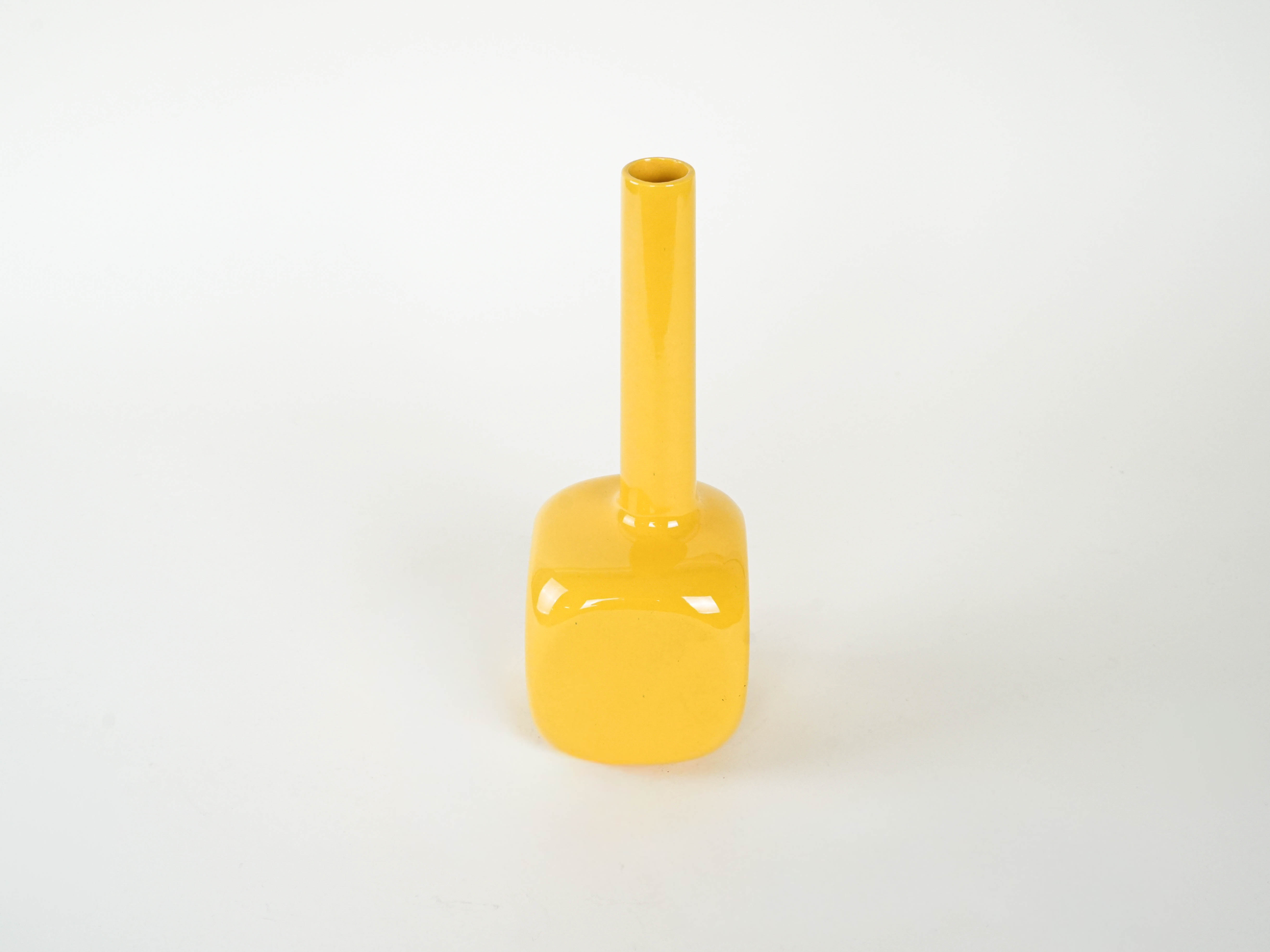 Ceramic vase Yellow 1970s