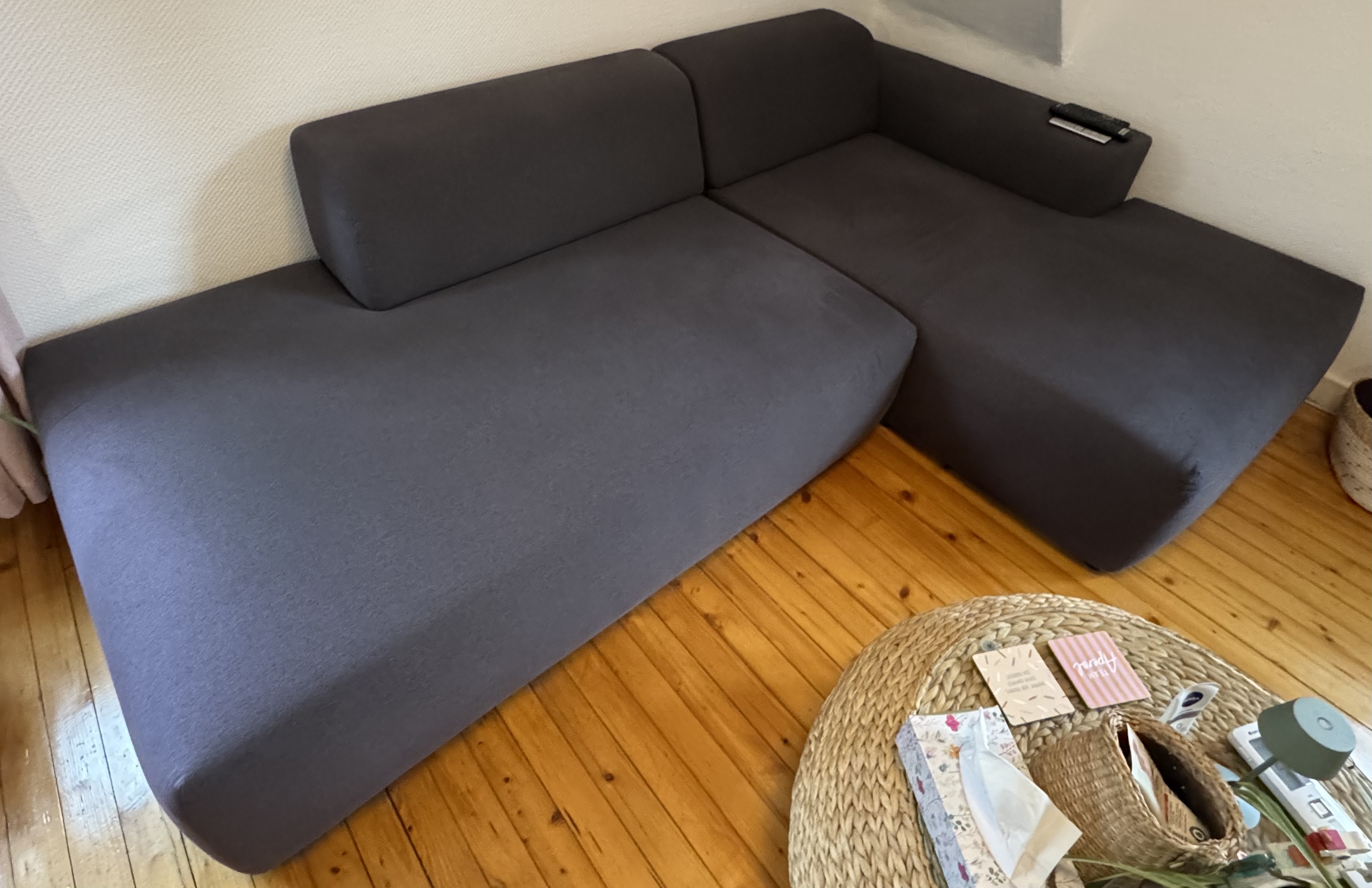 PYLLOW Corner sofa dark grey - Upholstered corner