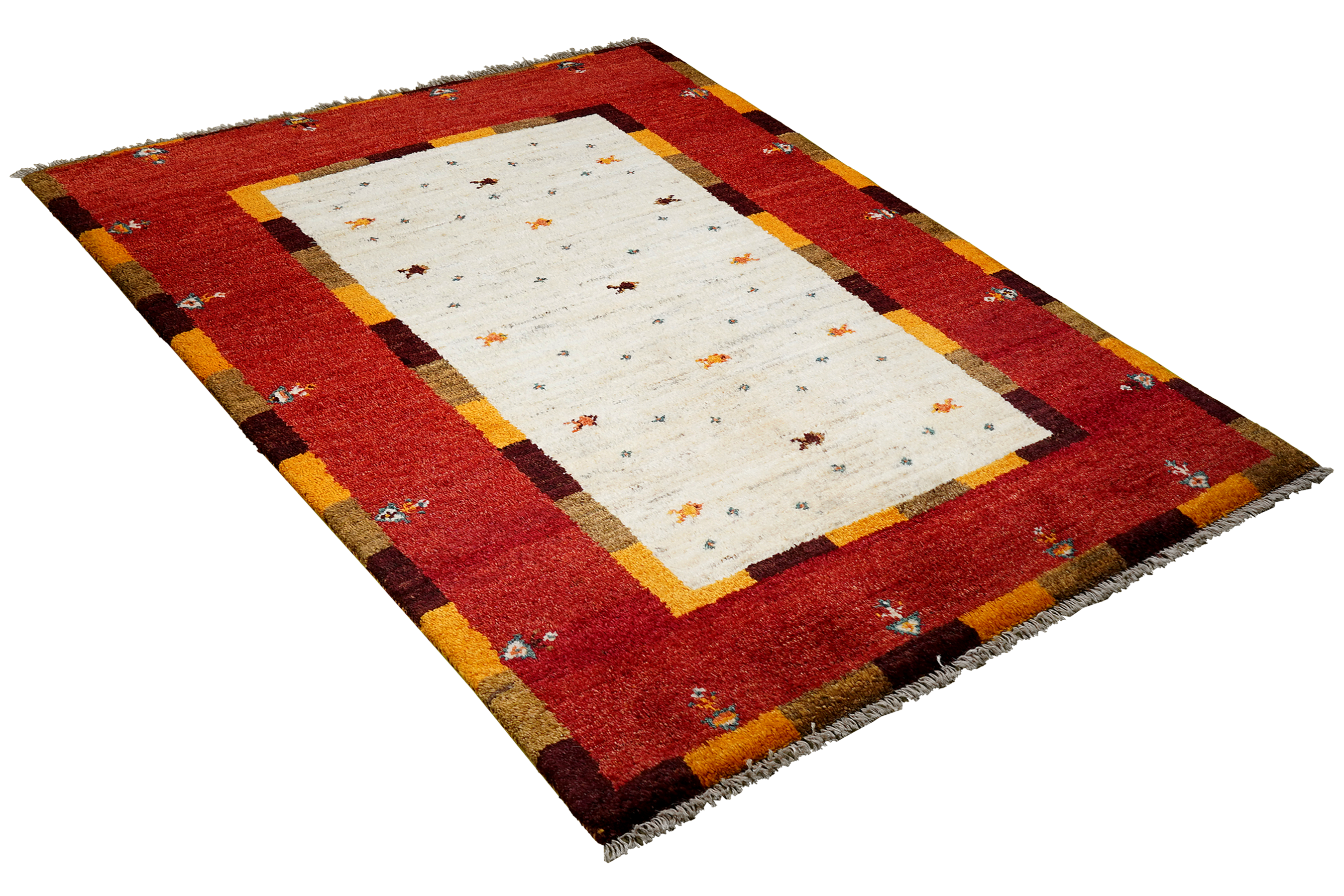 Gabbeh Teppich Wolle Beige