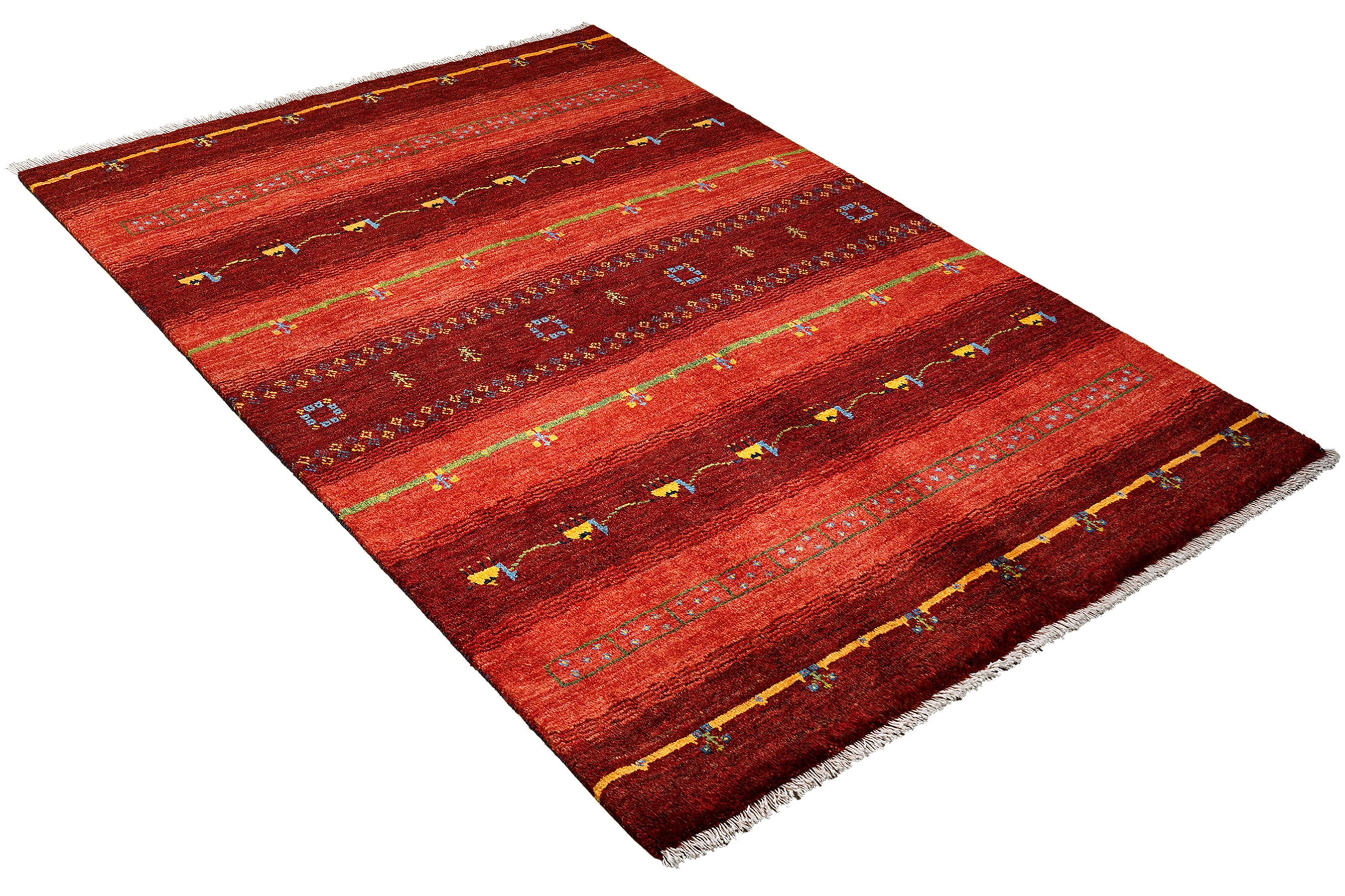 Tappeto Gabbeh Rizbaf lana multicolore