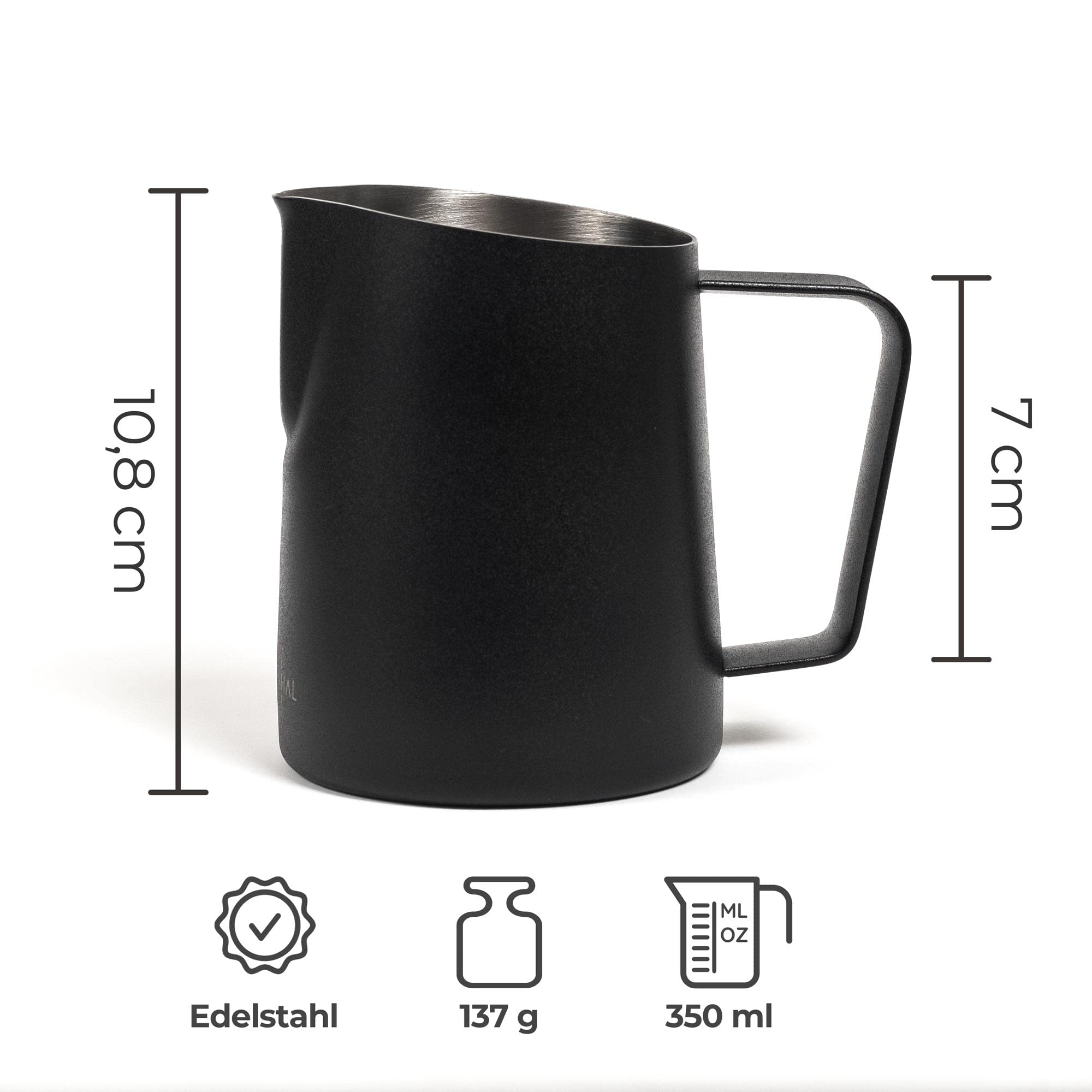 Milchkännchen Edelstahl Schwarz 350 ml