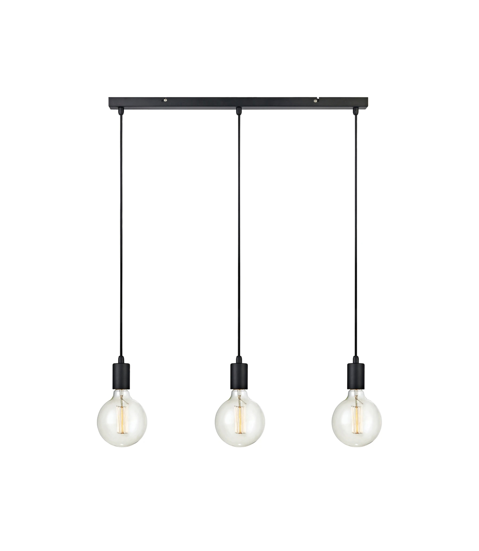Pendant lamp 3-flame metal black