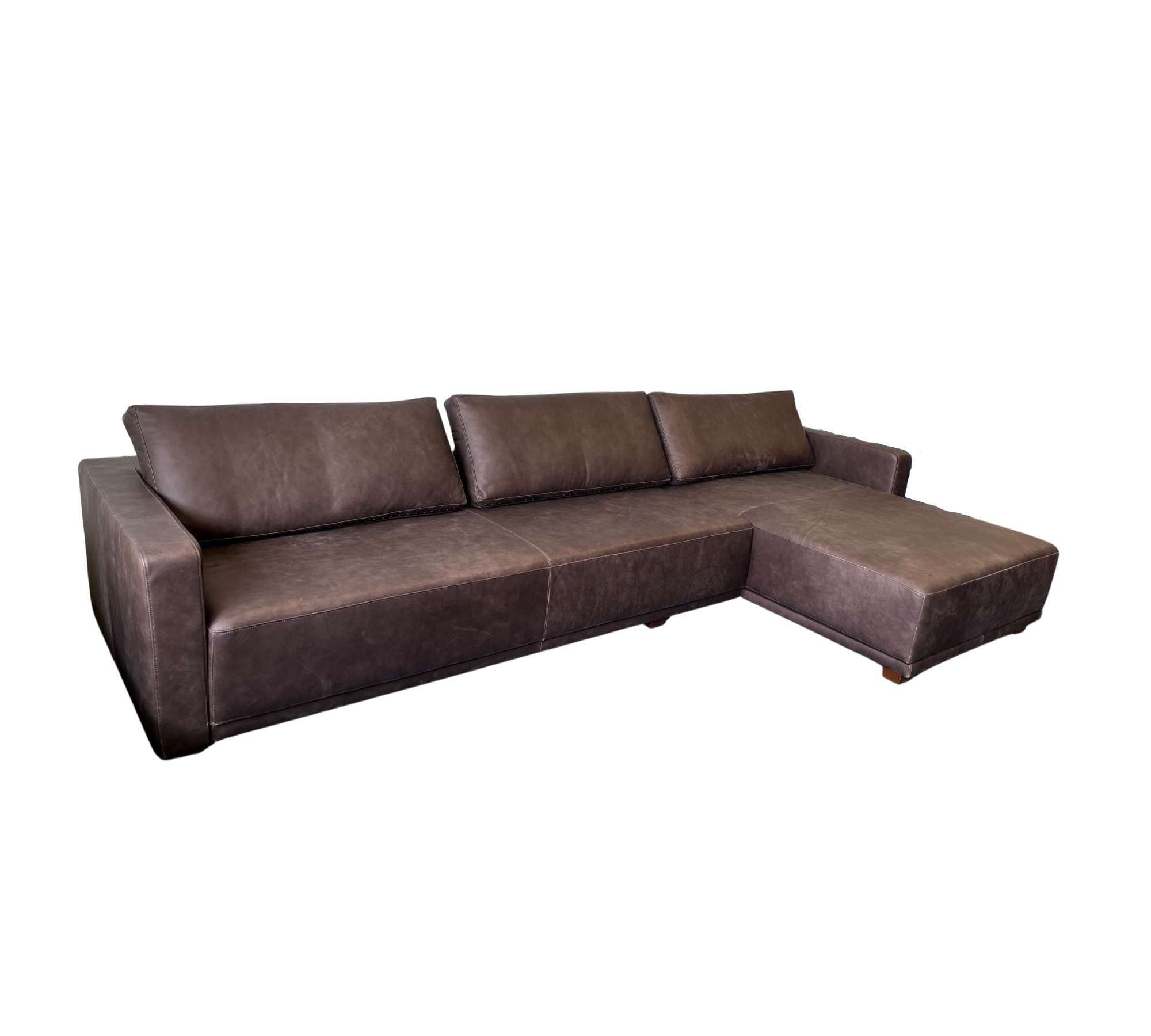 Slide Ecksofa Leder Braun