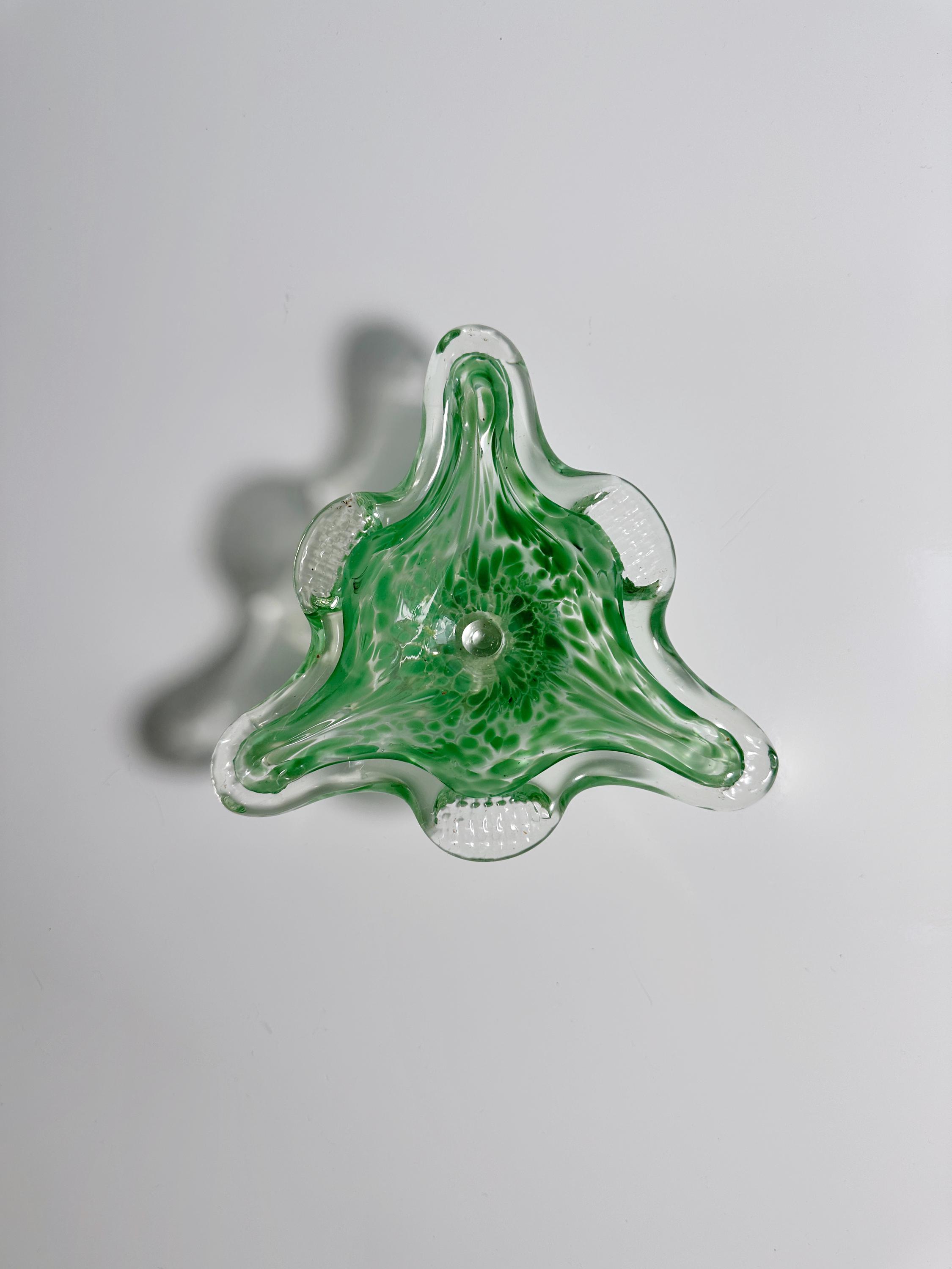 Vintage ashtray Murano glass green 1970s