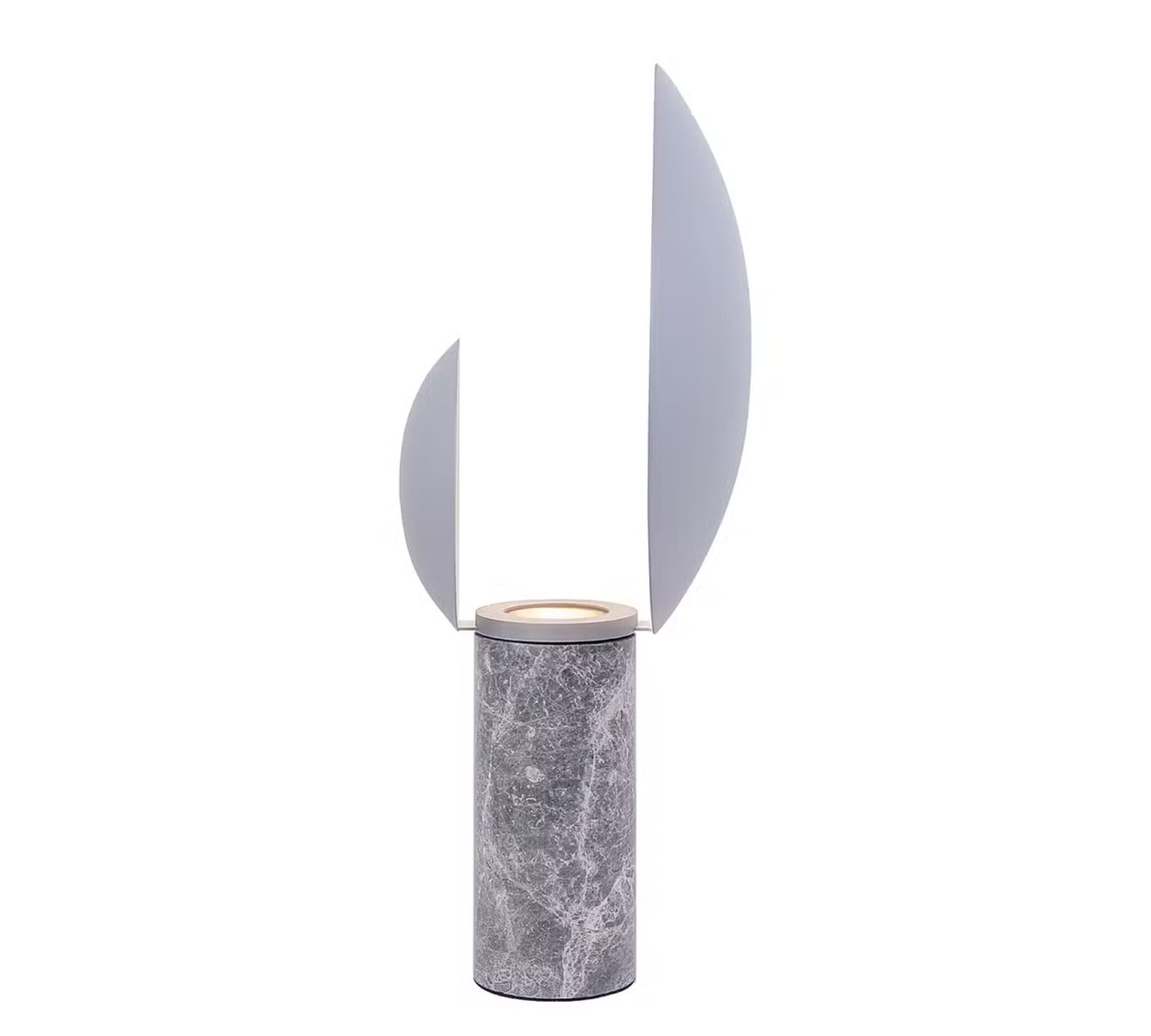 Caché Table Lamp Steel Marble Grey