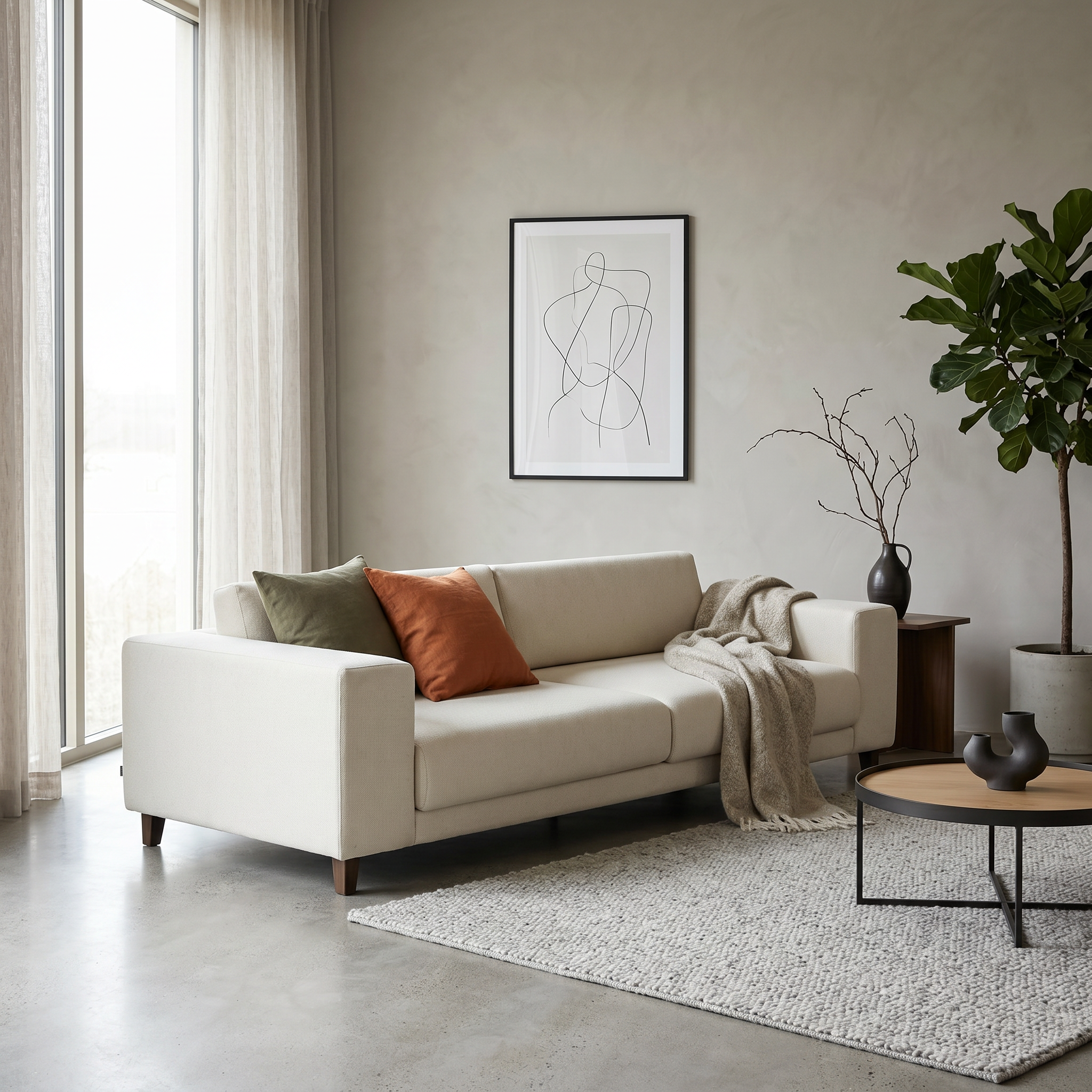 Tyme Sofa 2-Sitzer Creme