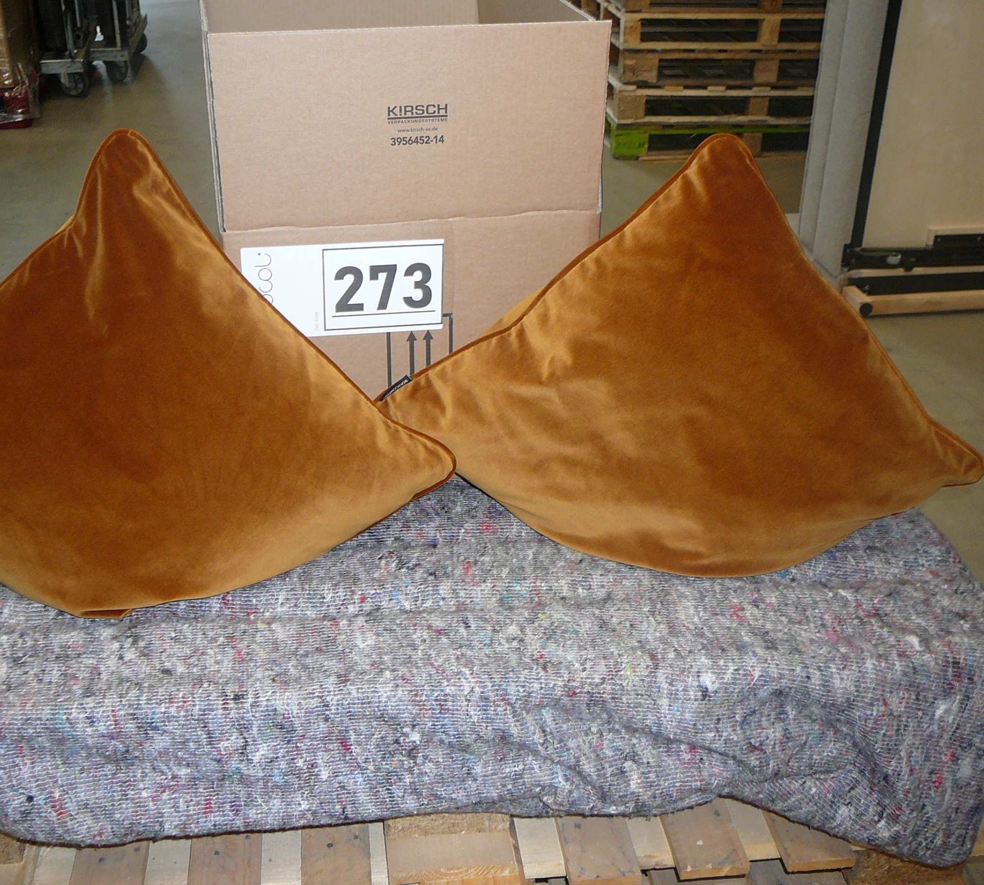 2x Kissen Posh Samt Rostrot