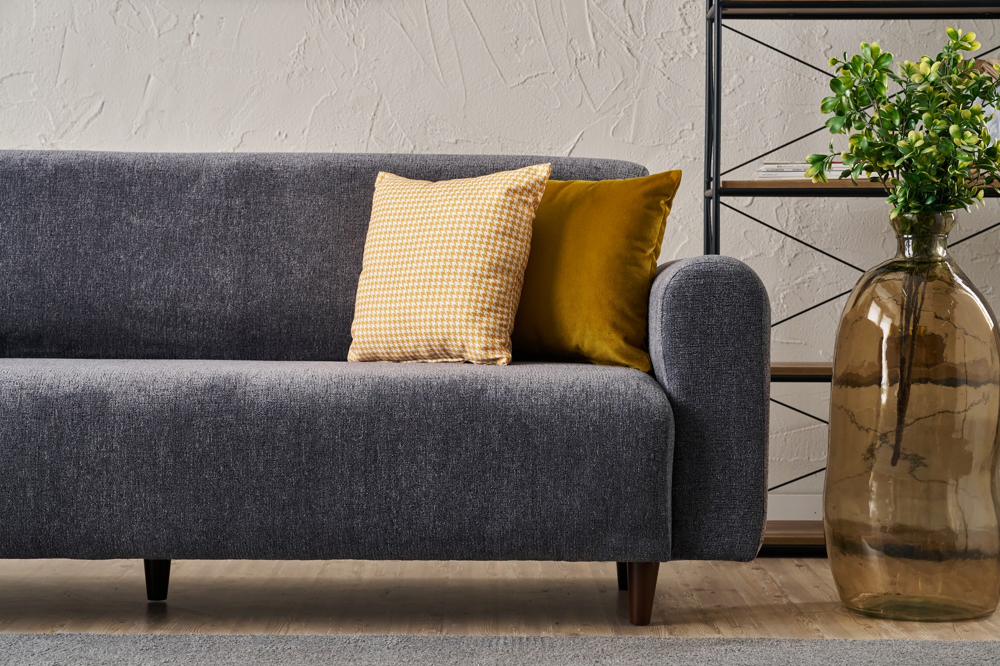 Noya Sofa 3-Sitzer Chenille Grau