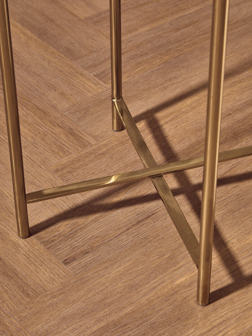 Vita Side Table Steel Stone Natural Agate