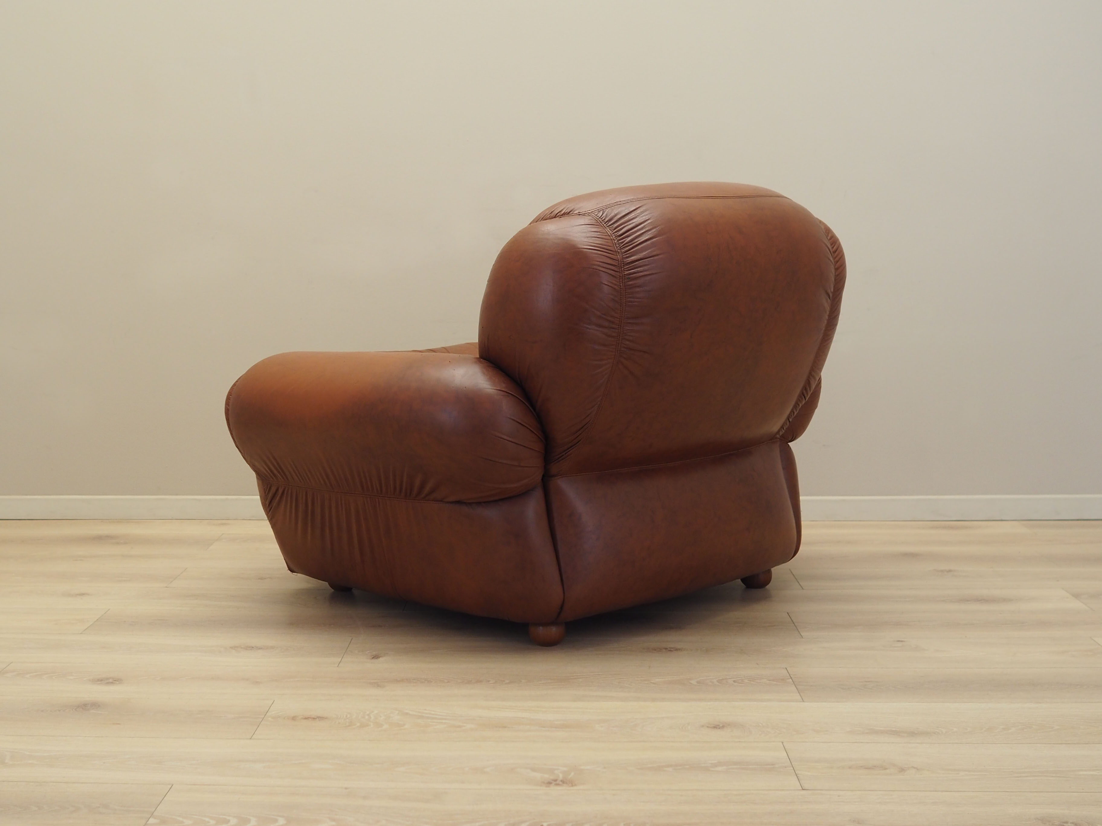 Sessel Leder Braun 1970er Jahre
