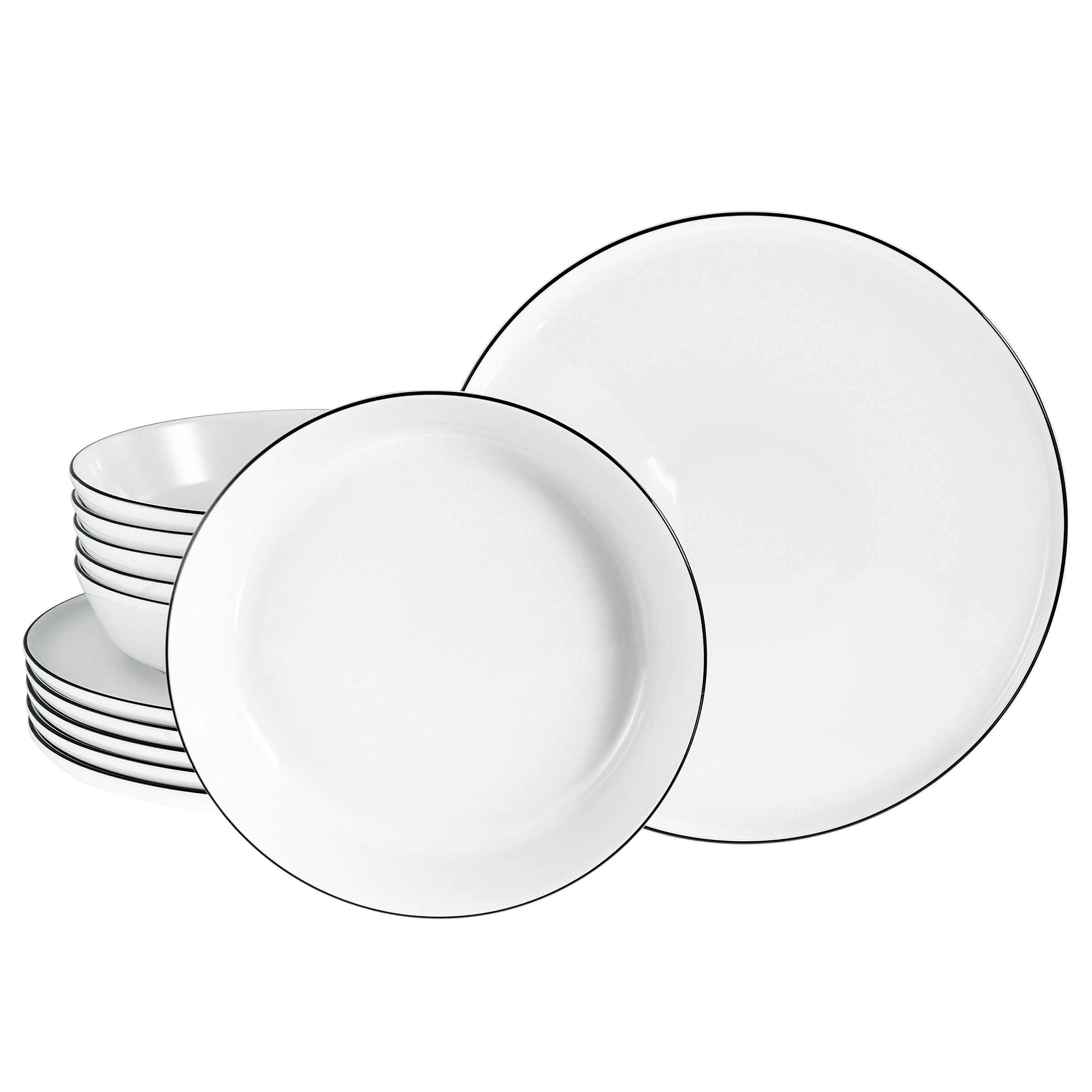 12x Chef Collection Teller & Schüssel Porzellan