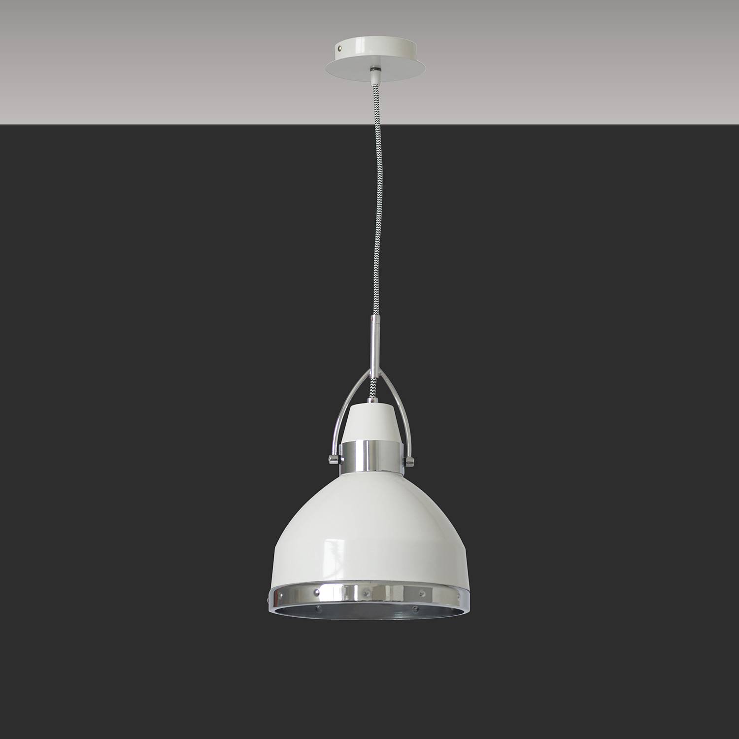 Copper Pendant Light Metal White Chrome Ø 23cm