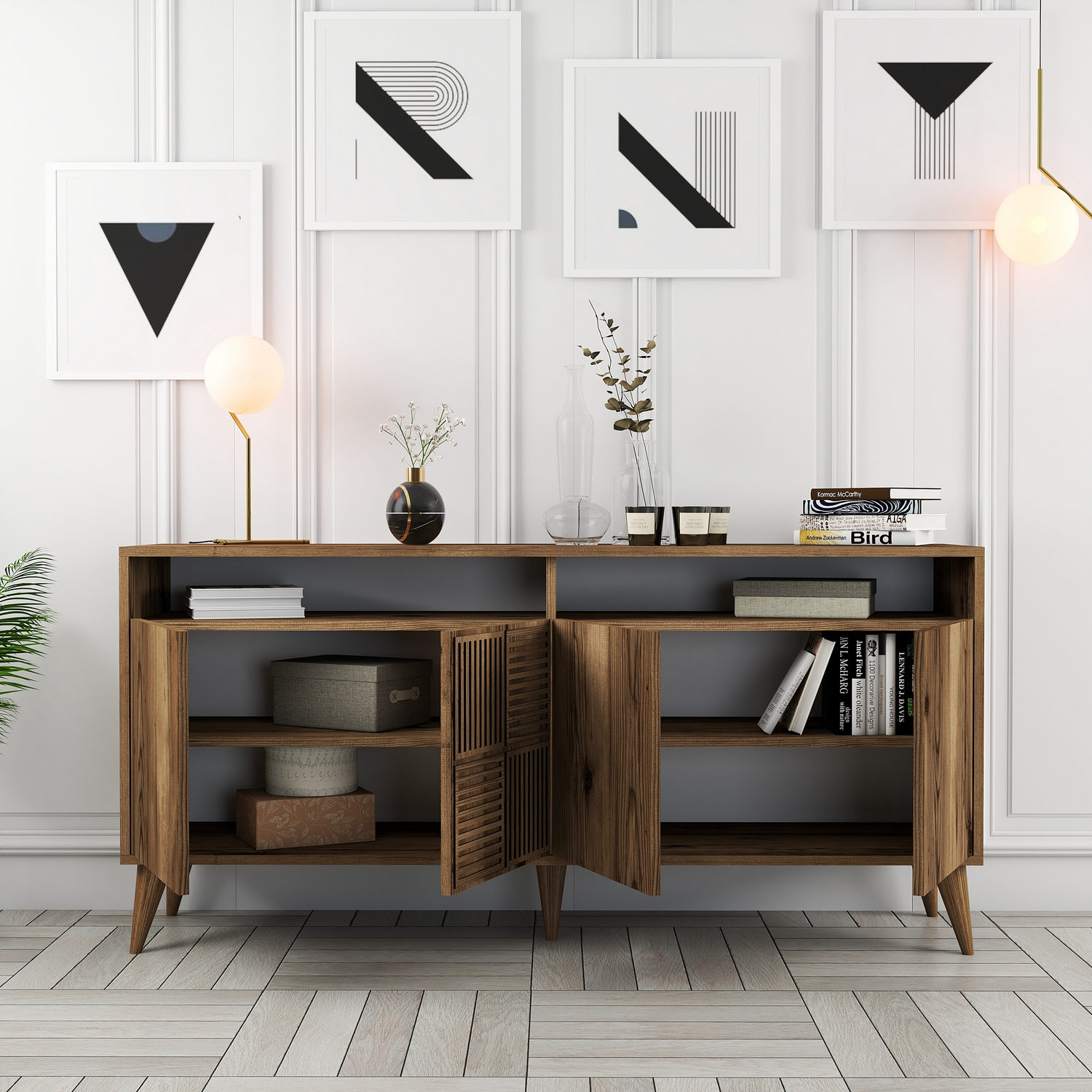 Milan Sideboard Walnussbraun 160cm