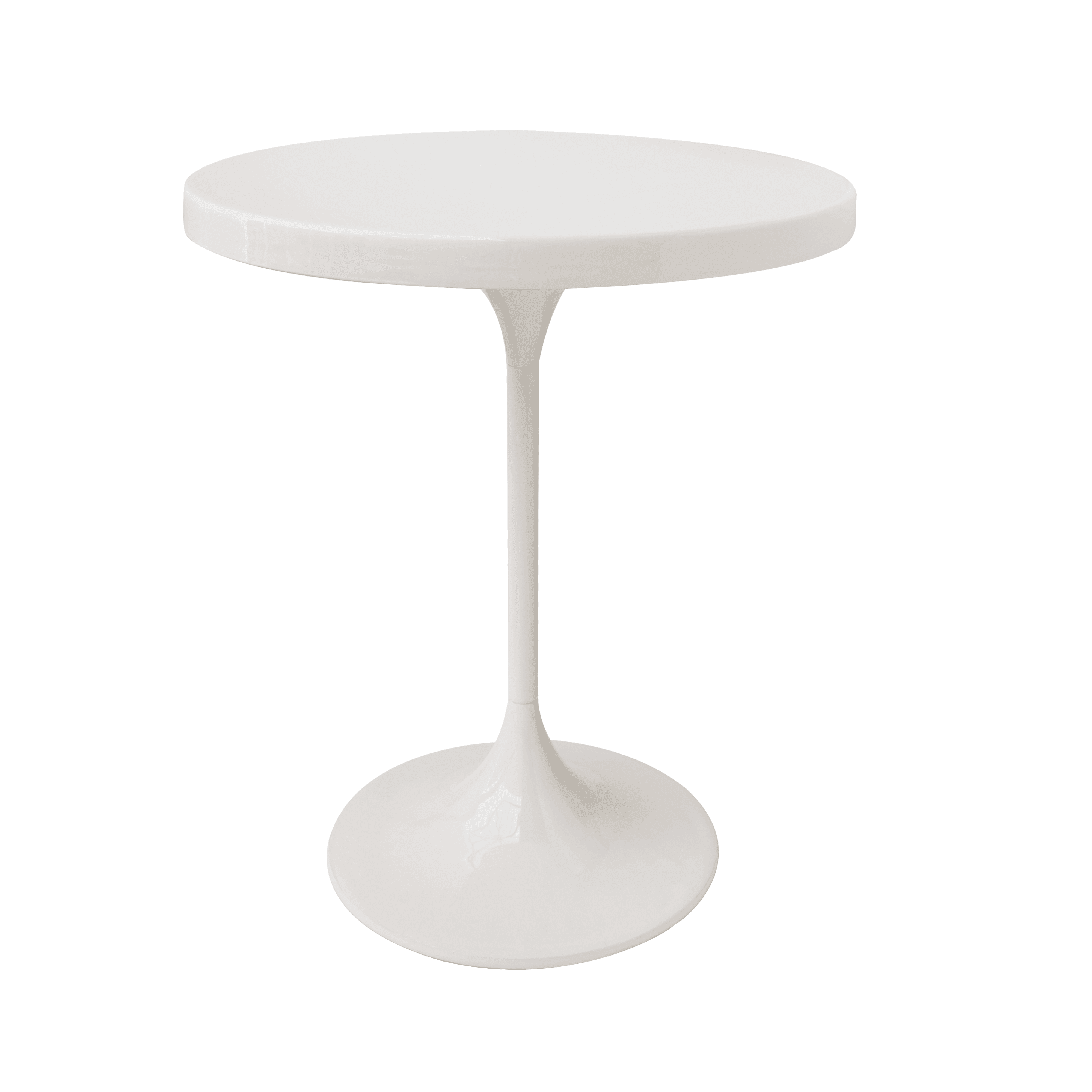 Beistelltisch Eisen Aluminium Hochglanz Weiß 50 cm